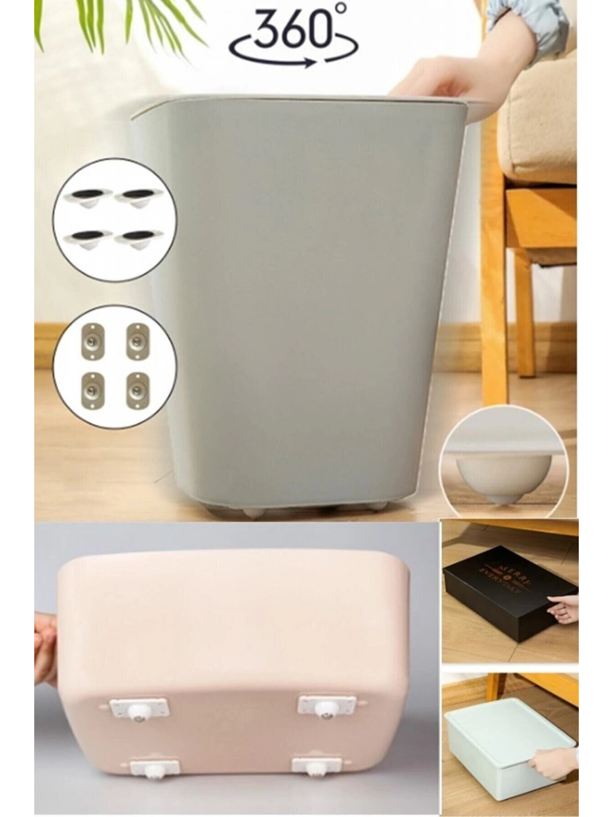 Bilyeli Eşya Kaydırma Aparatı 4lü Set 360 Derece Evrensel Döner Tekerlek Kasnak