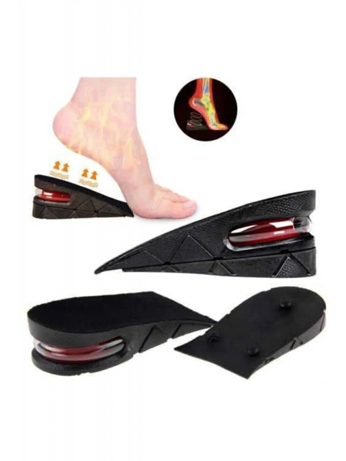 Ünisex 5 Cm Tam Boy Uzatıcı Tabanlık Hava Yastıklı Uzatan Ayakkabı Tabanlığı Gizli Topuk Yükselten