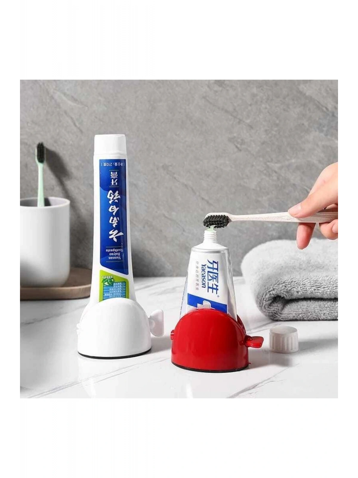 Diş Macunu Sıkacağı Krem Ve Merhem Sıkacağı Çevirmeli 2 Adet ( 1 Adet Kırmızı Ve 1 Adet Beyaz )