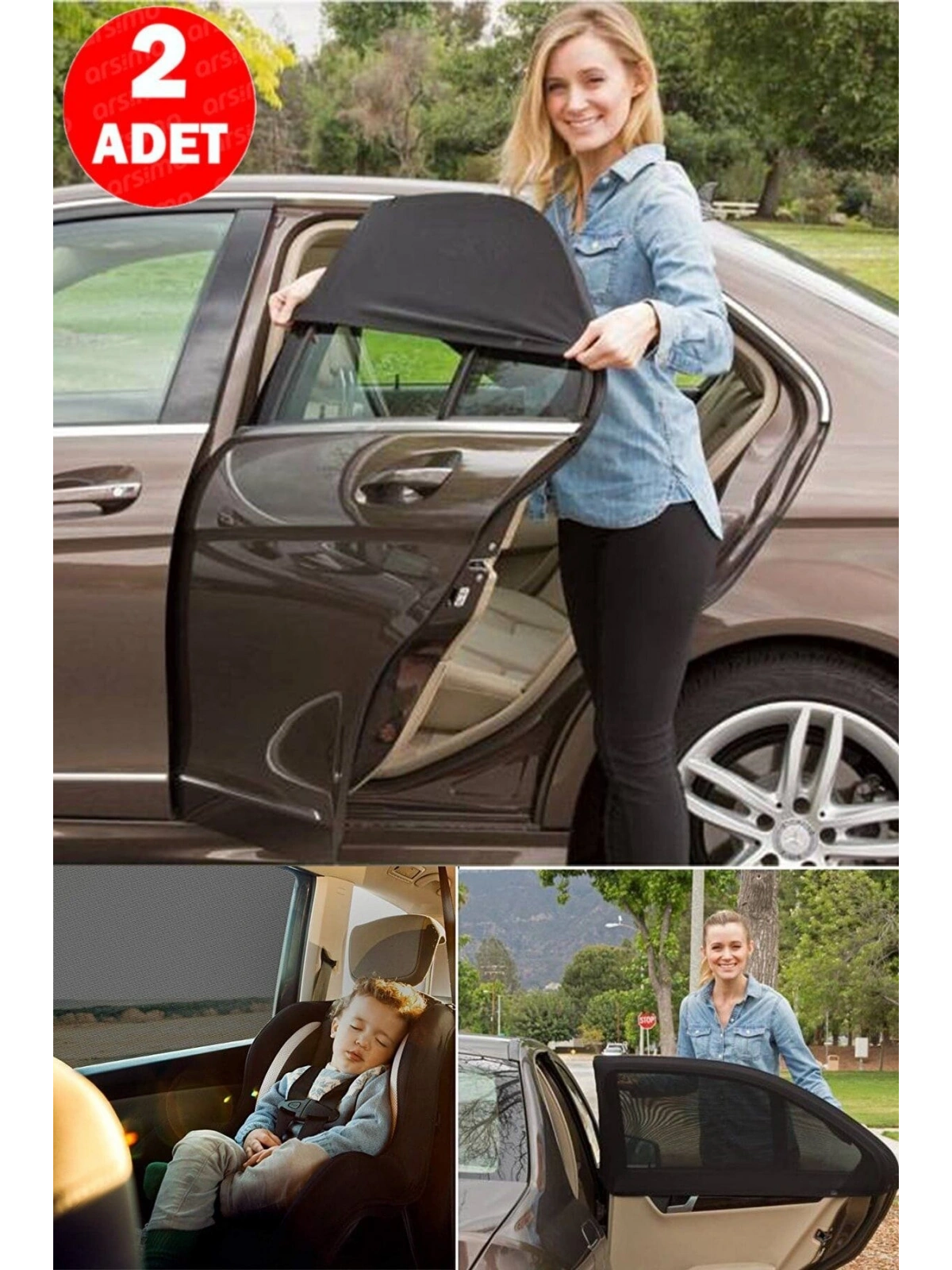 2 Adet Oto Yan Cam Perdesi Araba Arka Güneşlik Araç Anne Bebek Çocuk Perde Arka Koltuk Emzirme Örtü