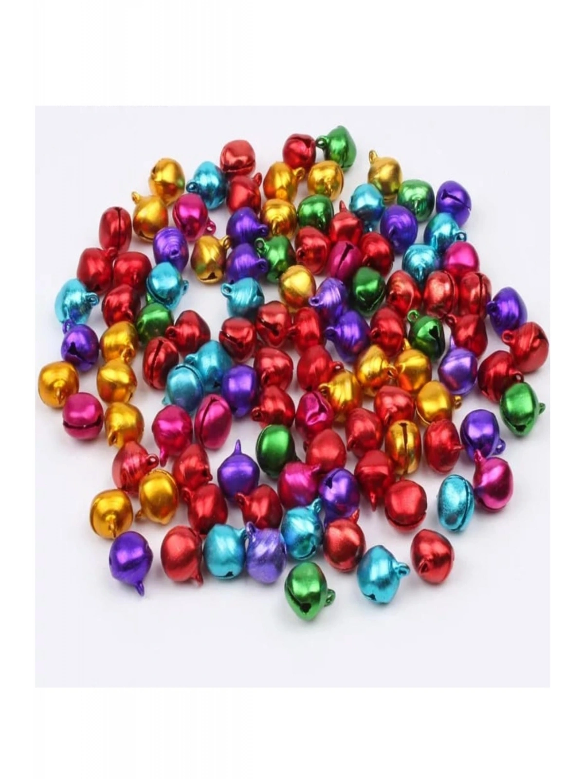 100 Adet 12mm Karışık Renk Kulplu Zil,çan,çıngırak,metal Amigurumi Zili,takı Aksesuar Yapımı