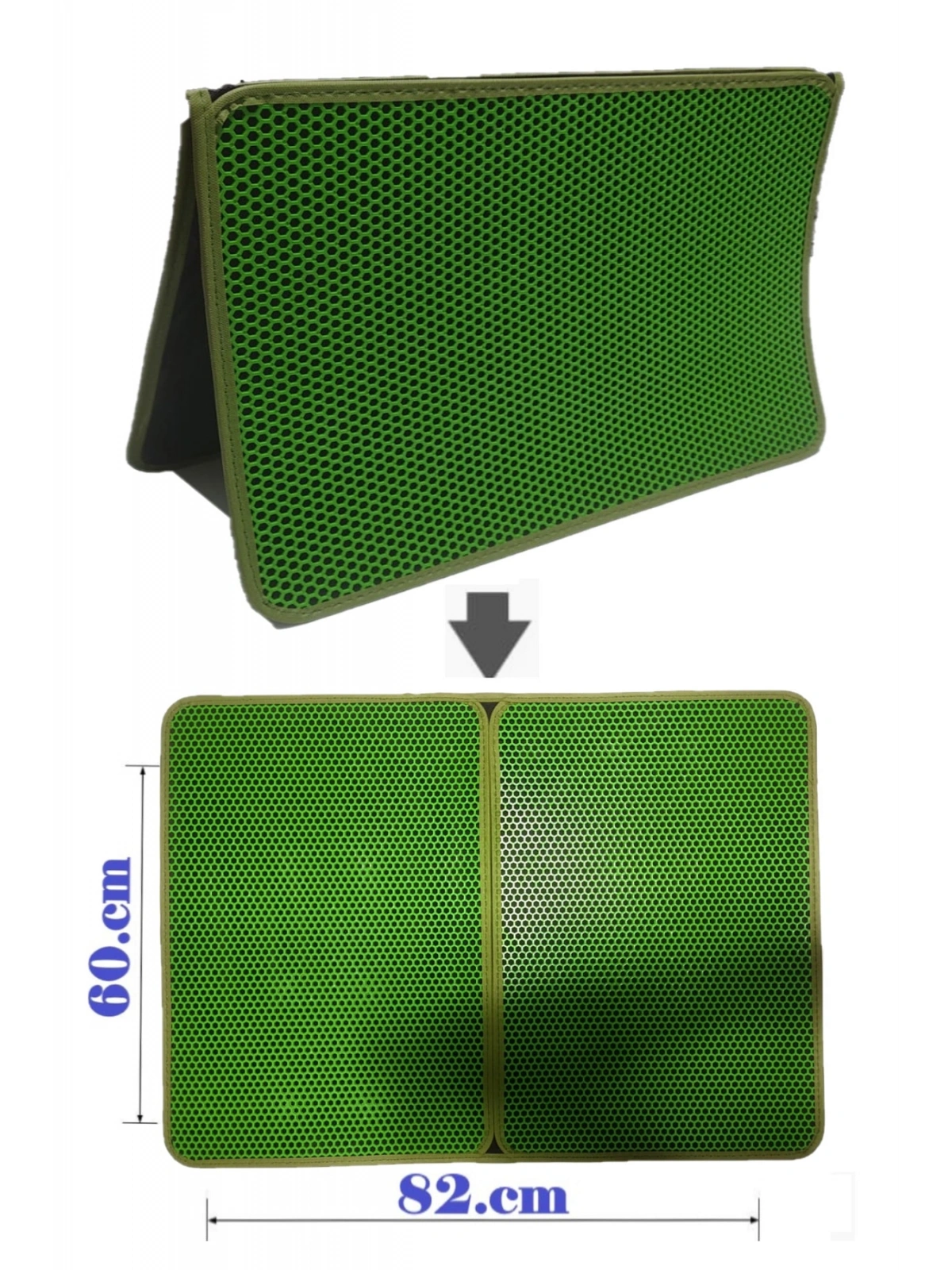 Büyük Boy Elekli Kedi Tuvalet Önü Paspası Katlanabilir 82 X 60 Cm Yeşil