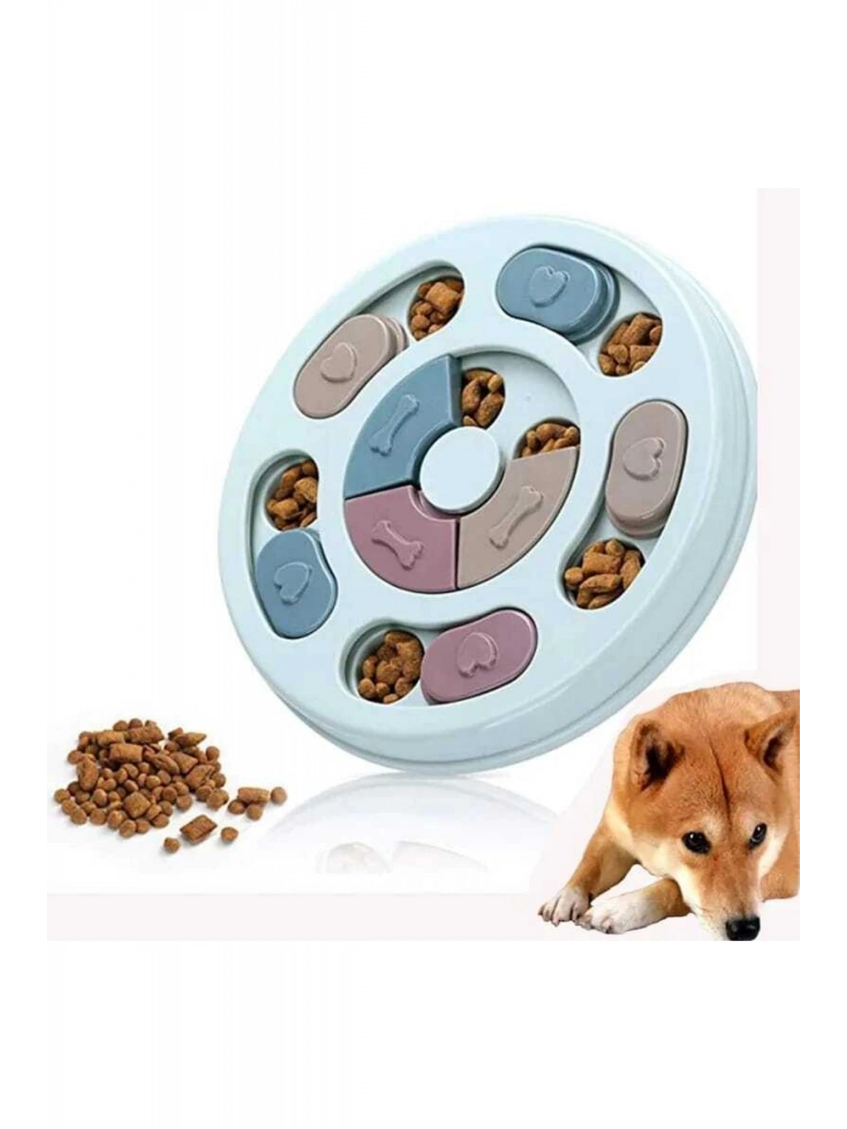 Köpek Oyuncağı Mama Bulmaca Yavaş Besleyici Köpek Gıda Dağıtıcı Yavaş Yeme Mavi