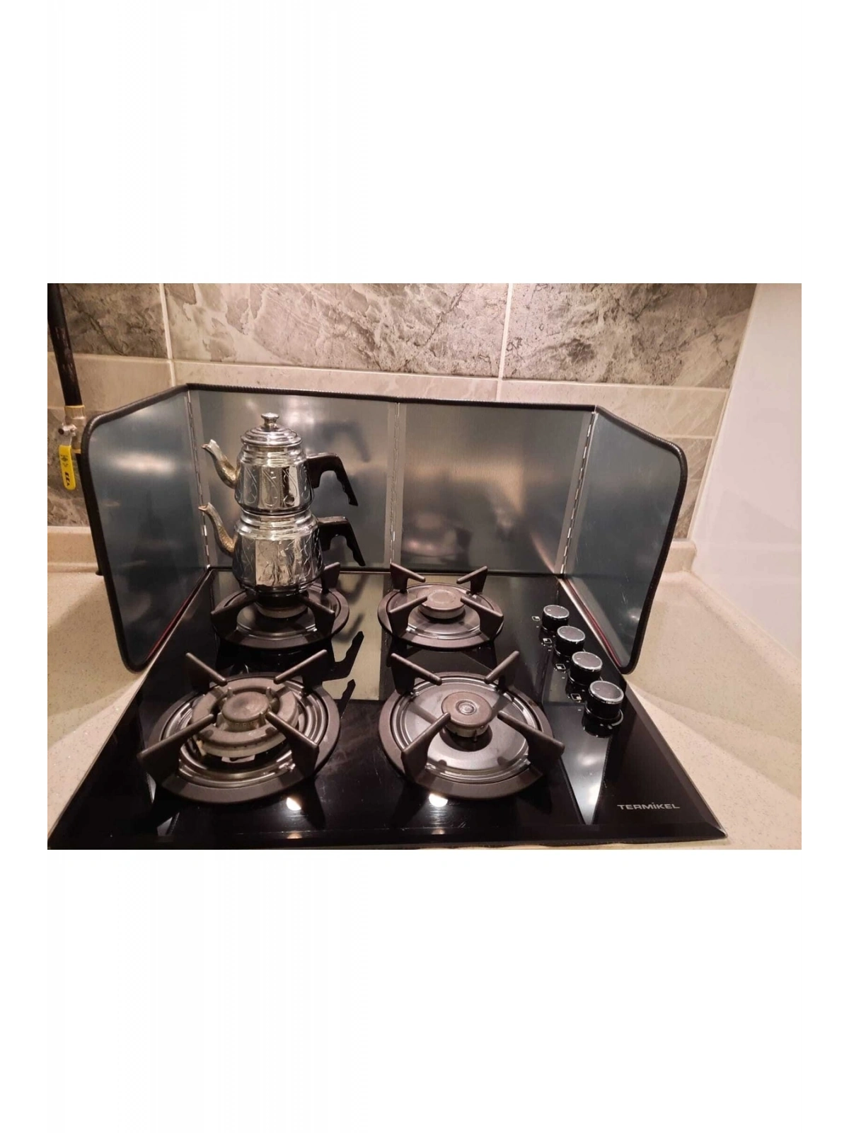 Ocak Arkası Koruyucu Yağ Sıçratmaz Panel Büyük Boy 30+30+30+30