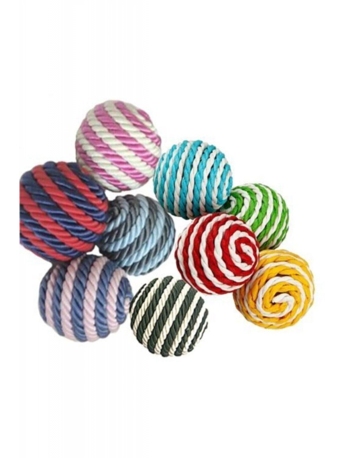 Ip Sarma Renkli Köpek Oyun Topu 5 Cm ( 1 Adet ) Köpek Oyuncağı