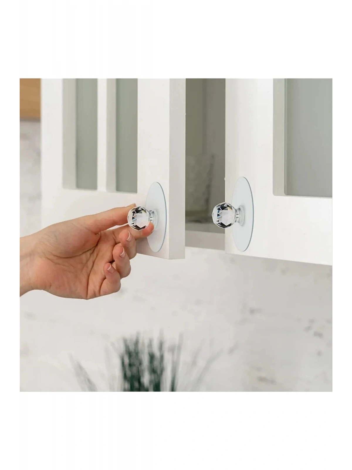 Dolap Çekmece Kulpları Yapışkan Mobilya Kulpu Kristal Mobilya Topuzu 2 Li Paket