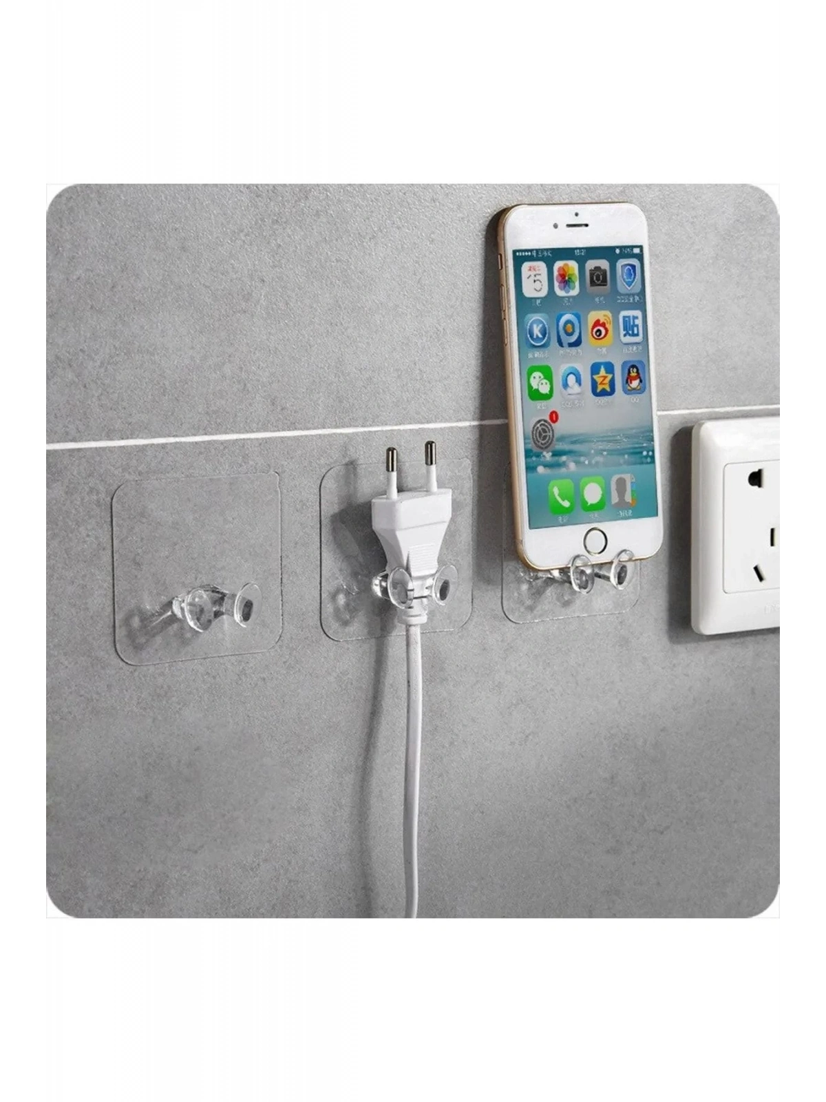 Kendinden Yapışkanlı Şeffaf Kablo Tutucu Diş Fırçası Askısı 5 Adet