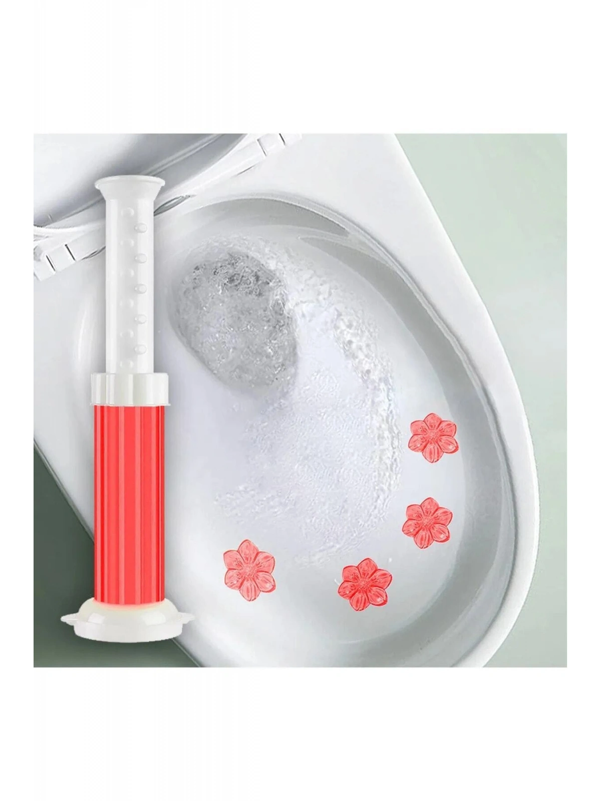 Wc Tuvalet Temizleme Jeli Klozet Jel Blok Koku Giderici Desenli Klozet Jeli Kırmızı 1 Adet