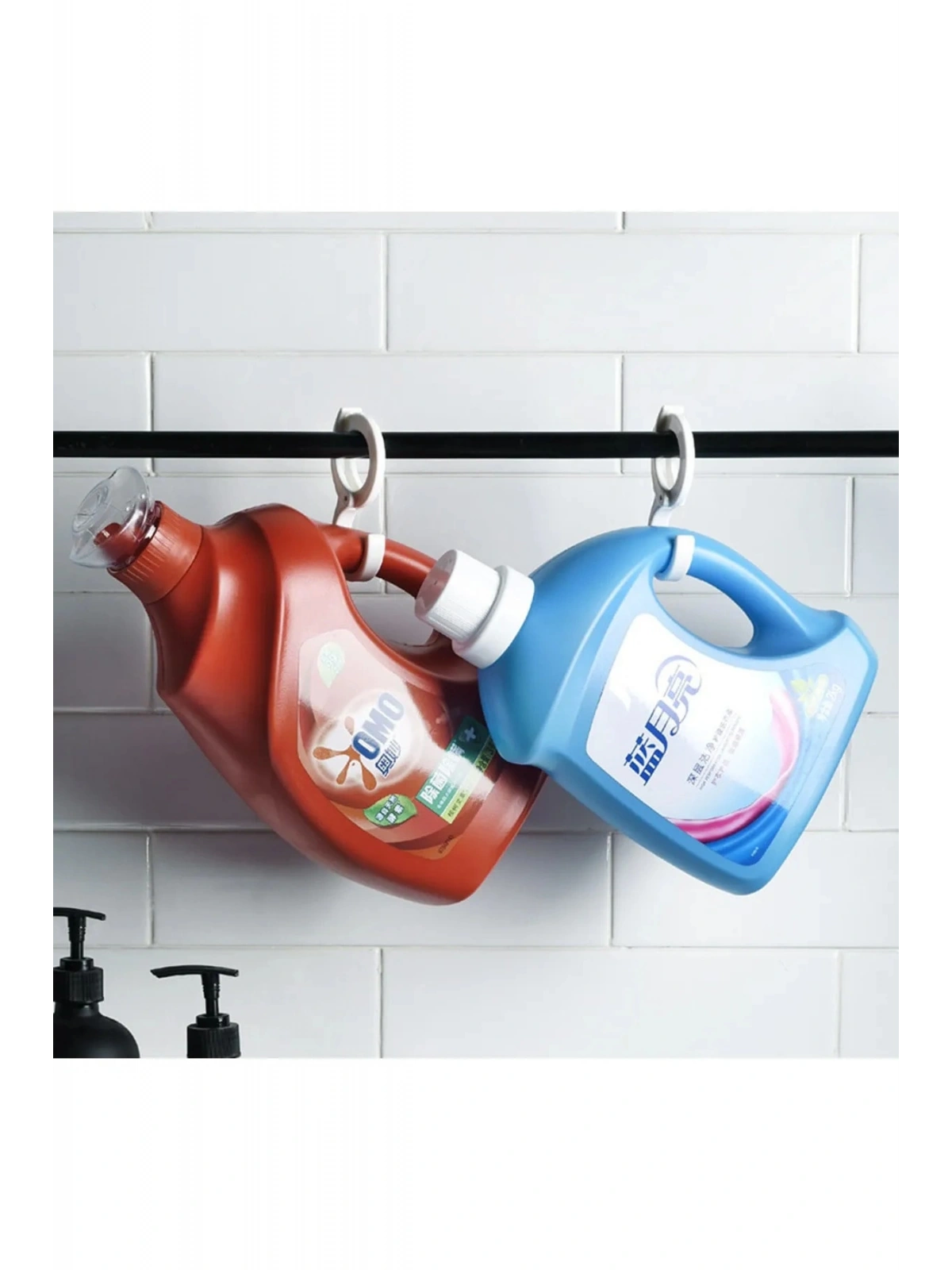 Kelepçeli Askı Pratik Cırt Model Portatif Askı Kancalı Banyo Mutfak Askısı 2 Li Paket 1 Adet