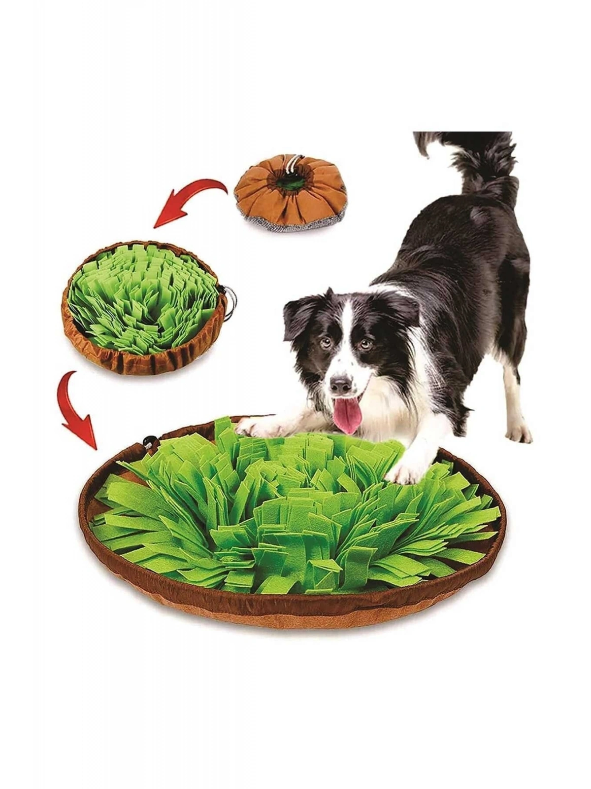 Köpek Yavaş Besleme Matı Mama Bulmaca Matı - Köpek Interaktif Oyuncağı YEŞİL