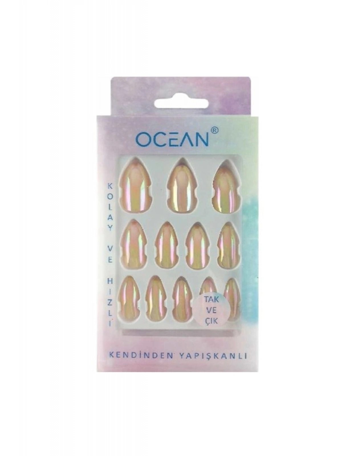 Tak Ve Çık Takma Tırnak - Satin Krem