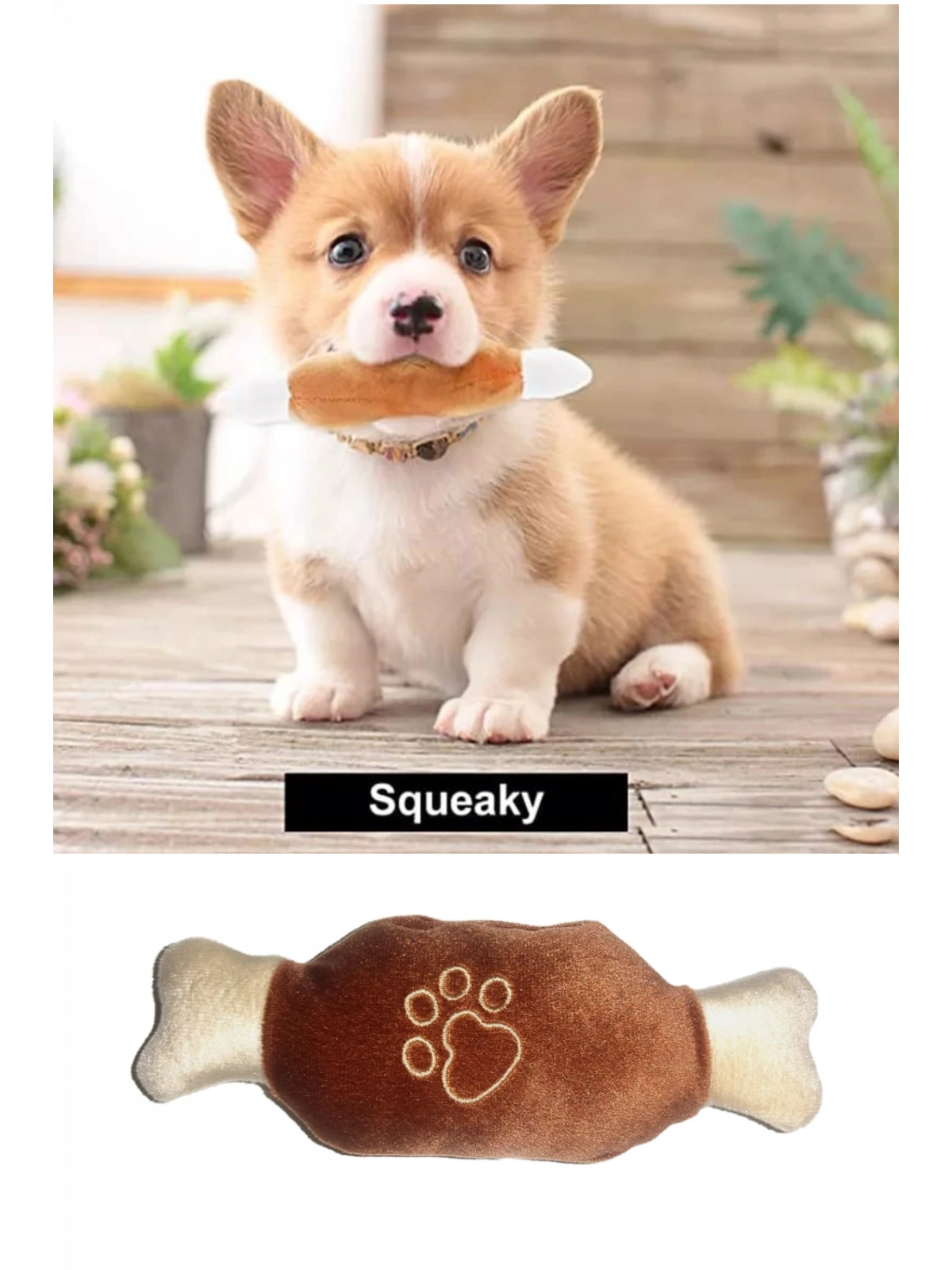 PELUŞ KEMİK DAYANIKLI SESLİ KÖPEK OYUNCAĞI