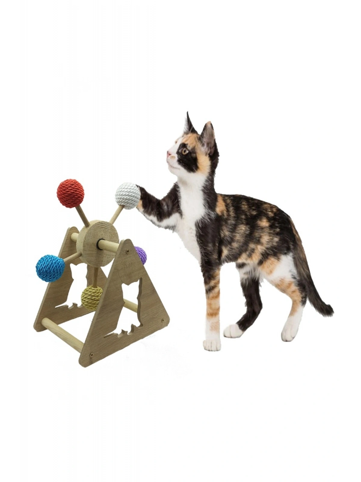 AHŞAP 5 RENKLİ TOPLU KEDİ OYUNCAĞI