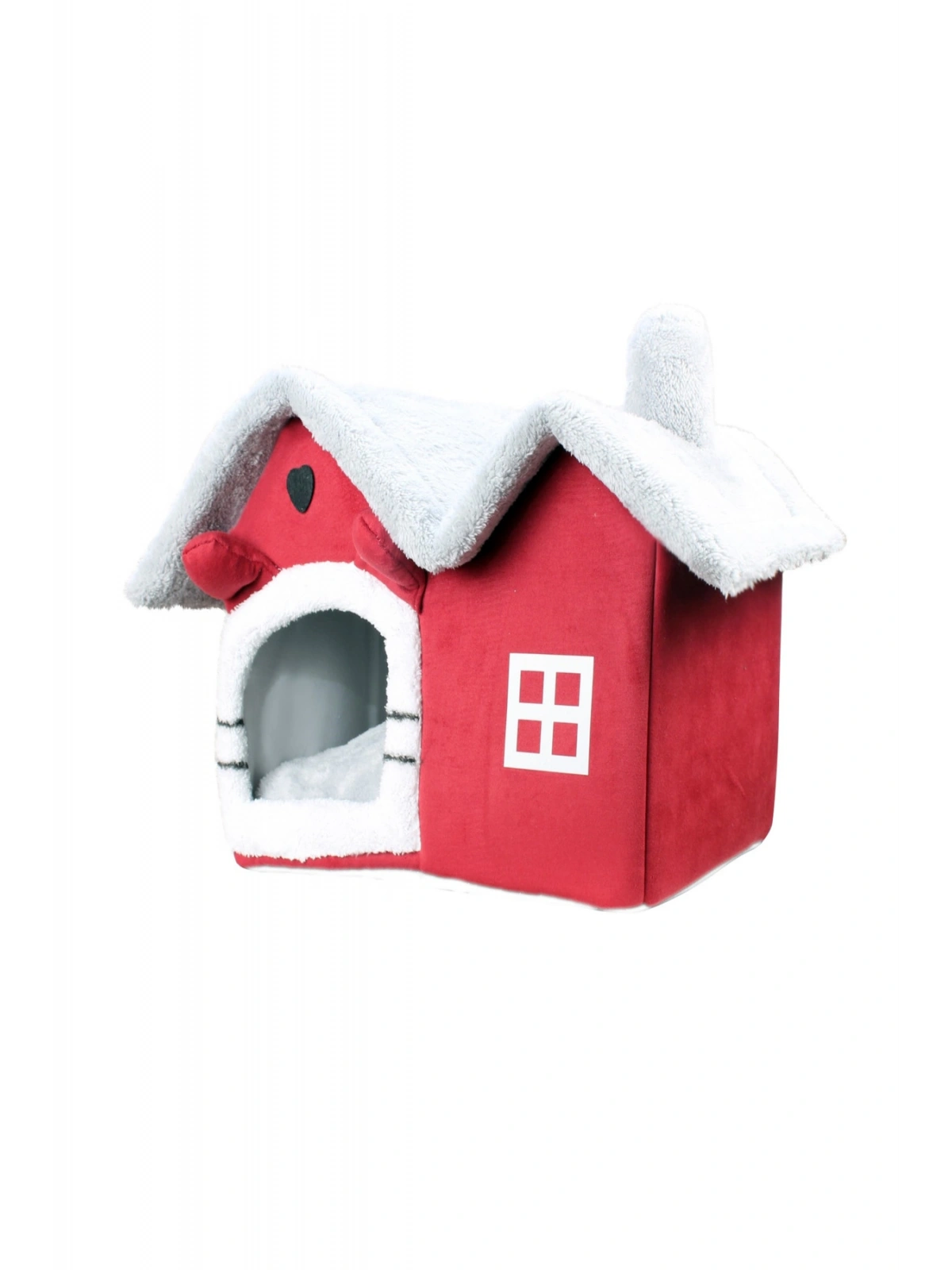 Kedi Evi Yumuşak Yatağı Derin Uyku Ve Kış Evi Çıkarılabilir Minder -villa ( Kırmız S Beden )1adet