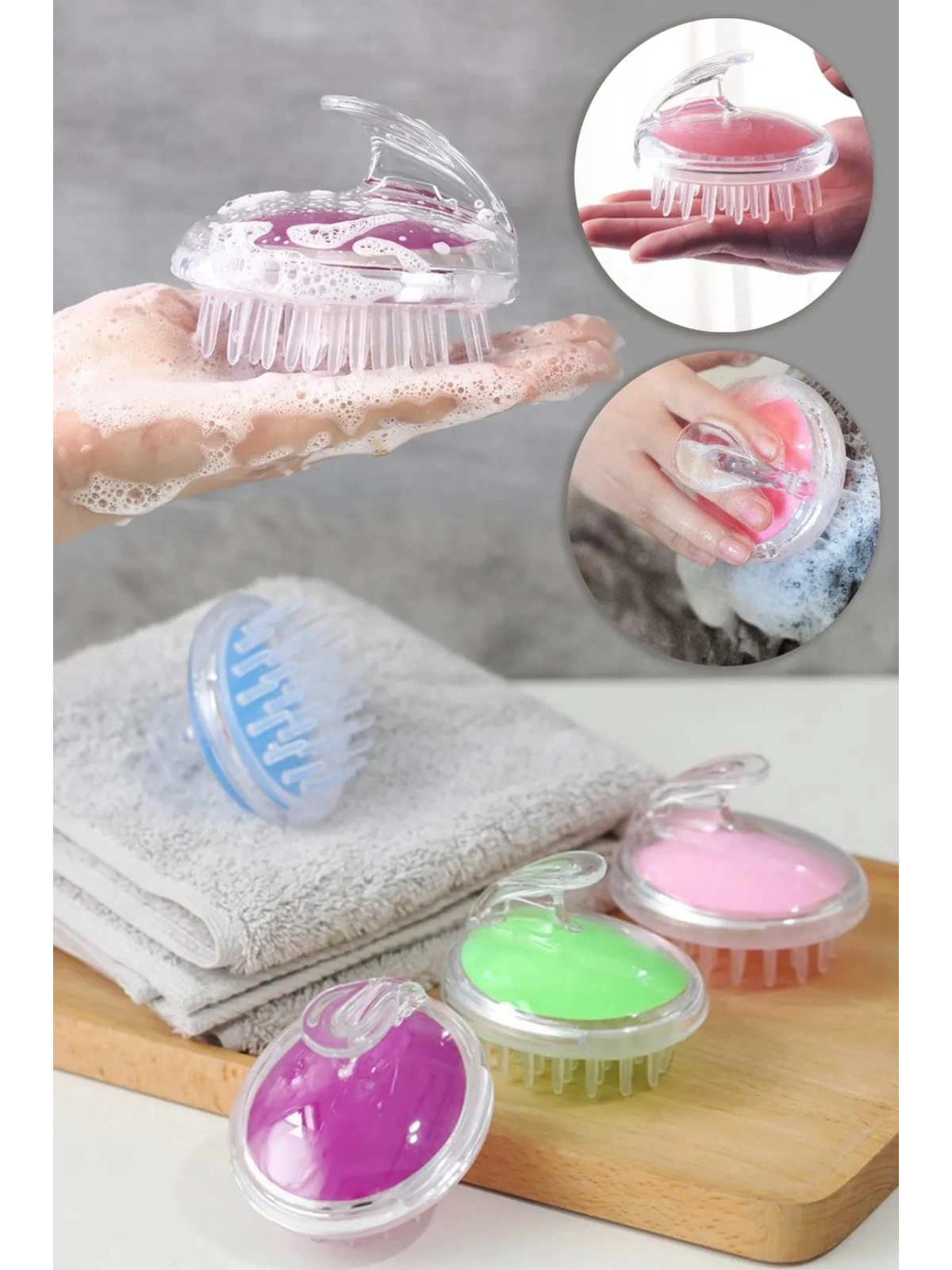 Yumuşak Silikon Saç Yıkama&Saç Derisi Masaj Tarağı