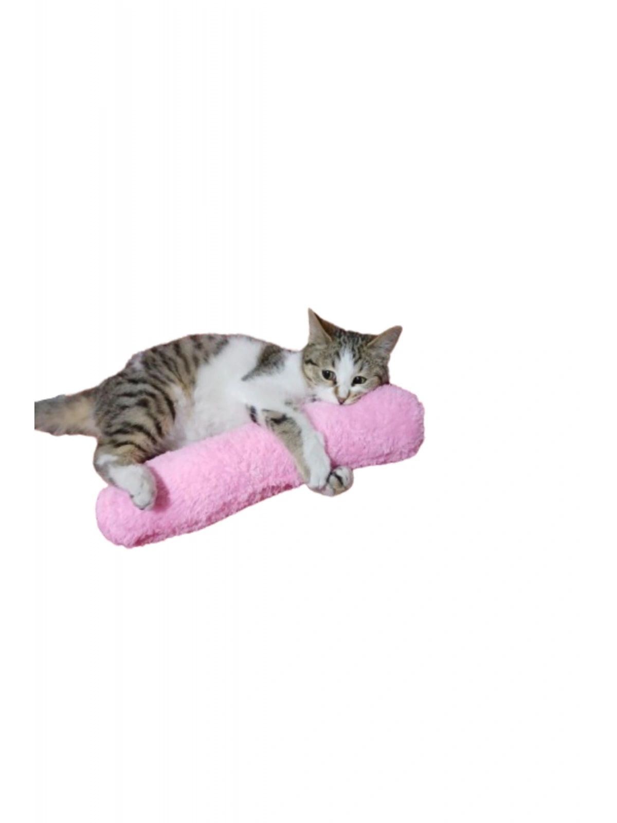 Kedi Oyuncağı Sarılma Yastığı Uyku Oyuncağı Kedi Otlu 30 Cm Peluş ( 1 Adet ) Pembe