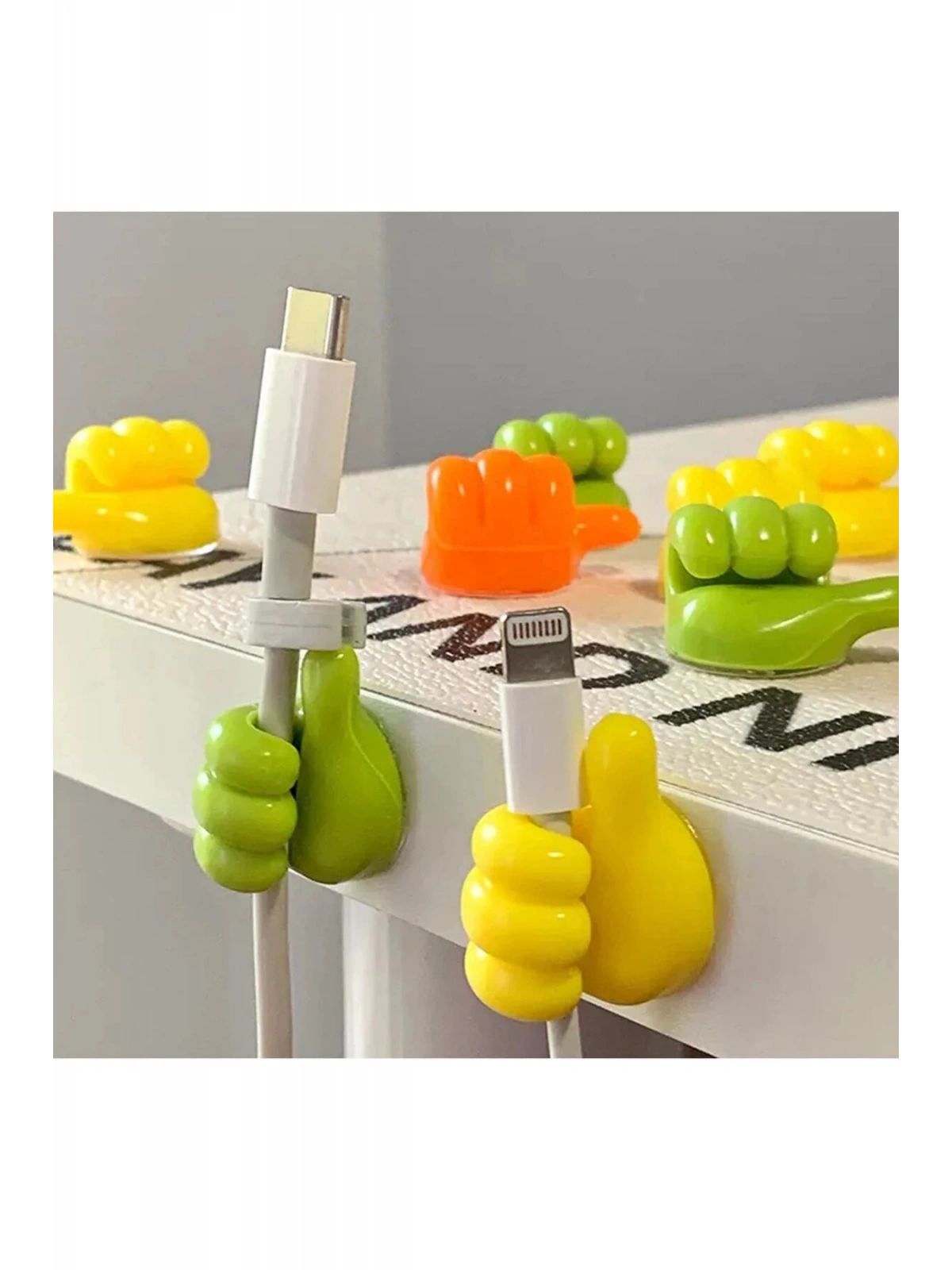 Karışık Renk Başparmak Kablo Tutucu Yapışkanlı Diş Fırçası Anahtarlık Bitki Dal Tutucu Askı 10 Adet