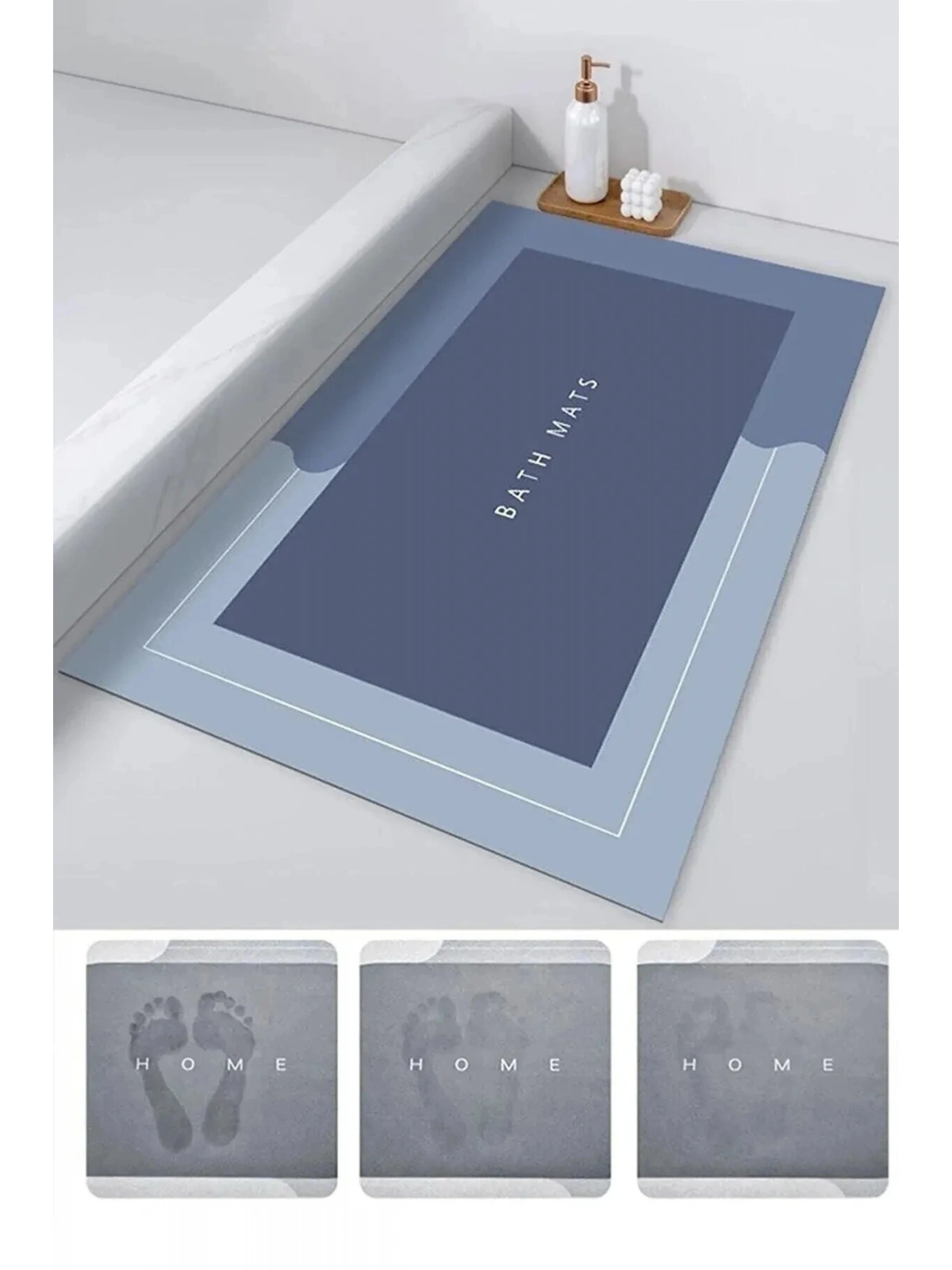 Su Emici Paspas Şık Tasarım Abdest Paspası Kaymaz Taban Diyatom 40*60 Cm  Paspas