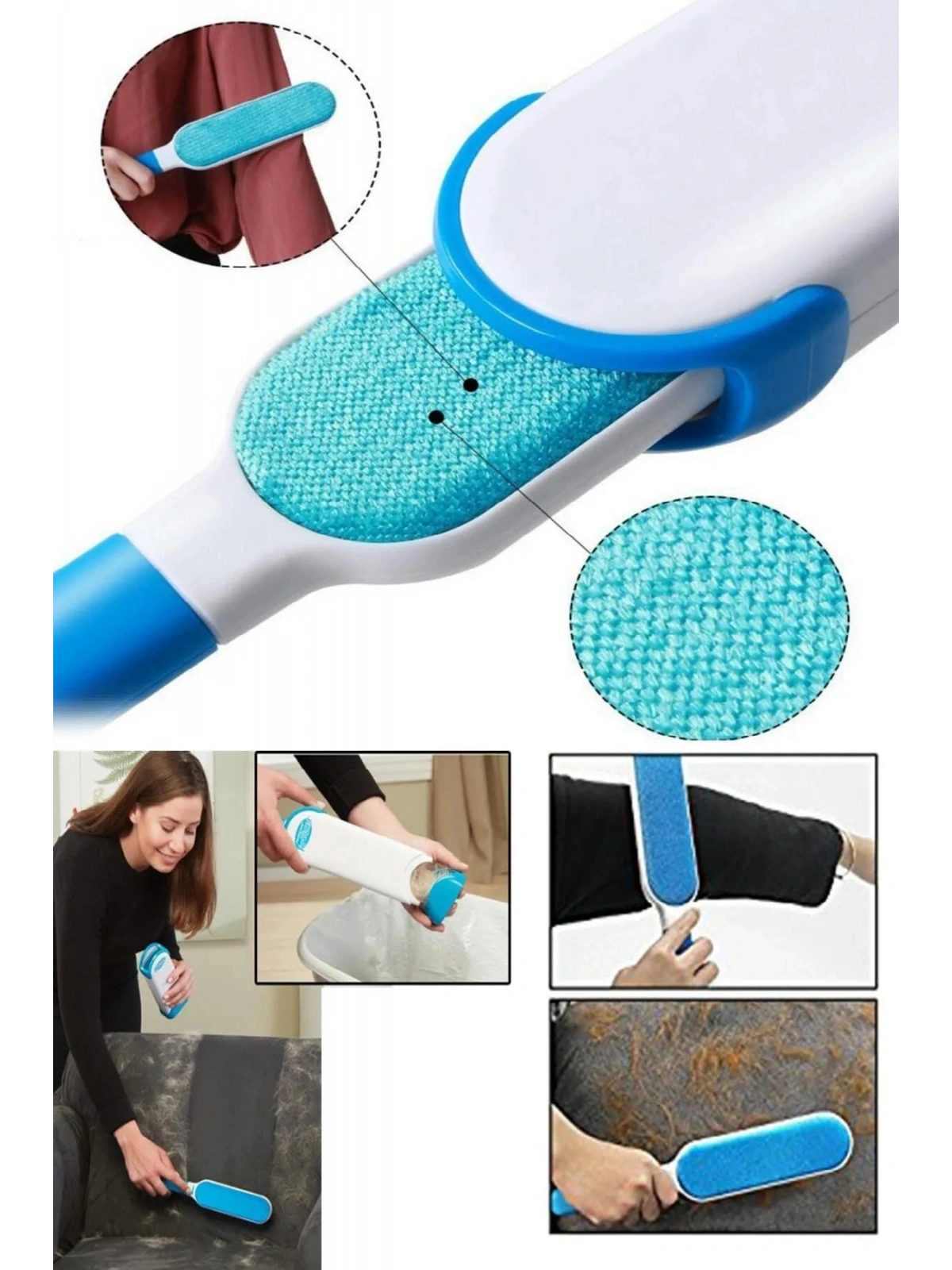 Sihirli 2li Set Tüy Kıl Toplayıcı Tarak Toplama Tarağı Kedi Köpek Fırçası Toz Temizleyici