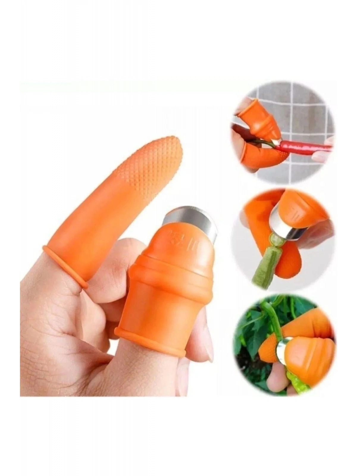 Pratik Baş Parmak Koruyucu Eldiven Sebze Meyve Soyucu Kesme Ayıklayıcı Silikon Aparat