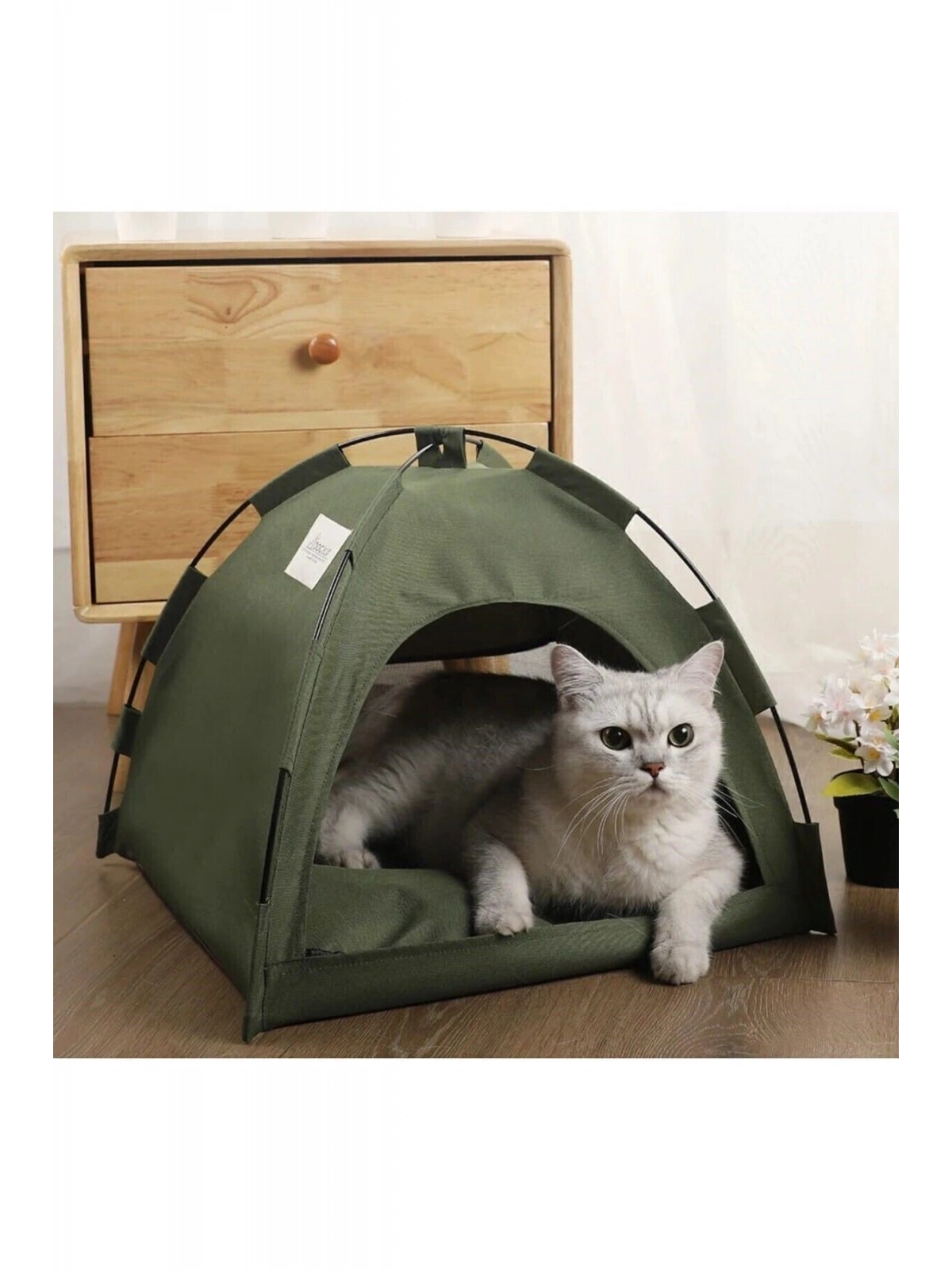 Kedi Kamp Çadırı Kedi Evi Derin Uyku & Serin Yazlık Evi Yumuşak Yatağı Çıkarılabilir Minder
