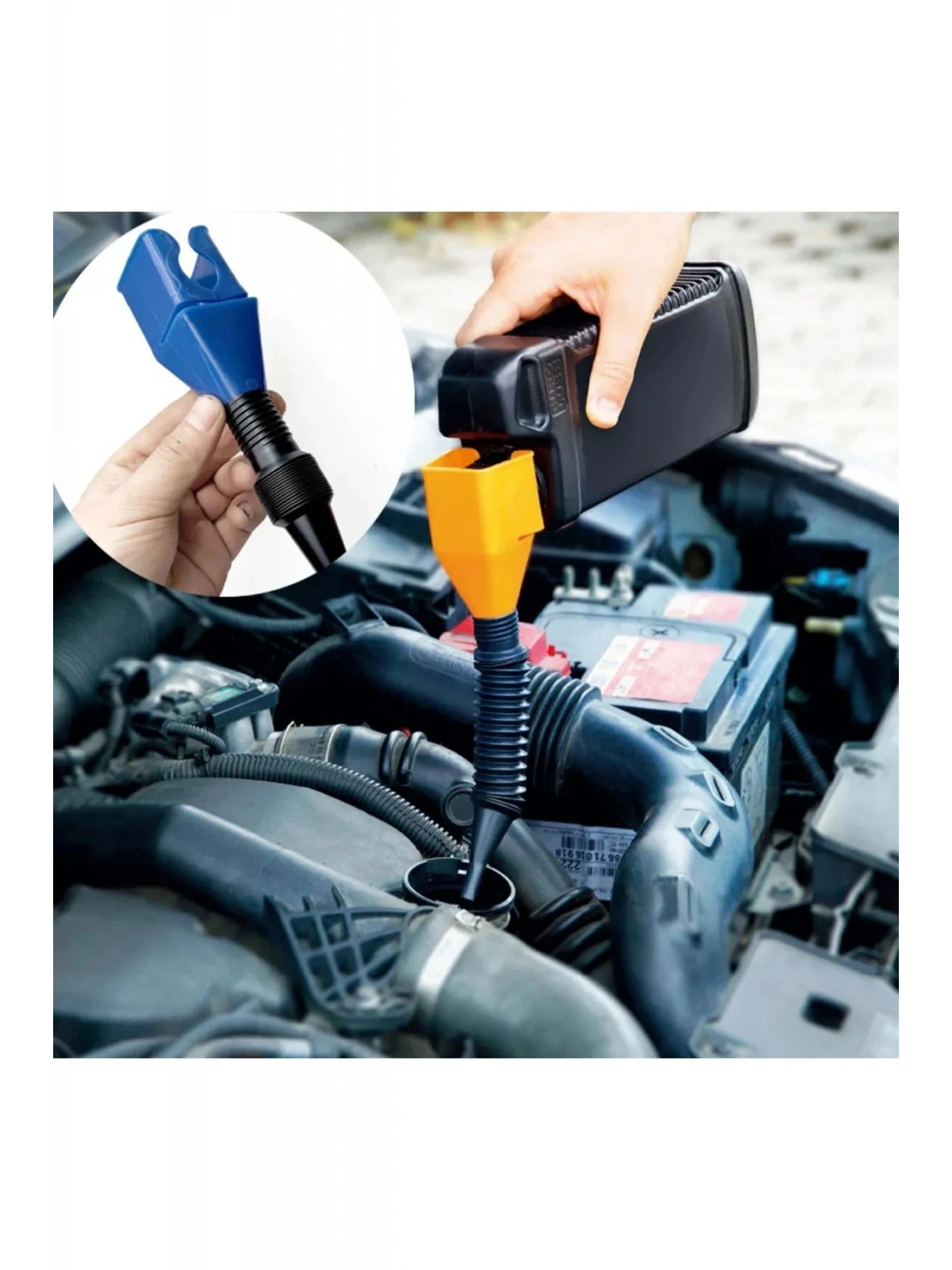 Araç Yağ Benzin Doldurma Hunisi Açılabilir Yer Kaplamaz Yağ Benzin Dökme Aparatı 2 Adet