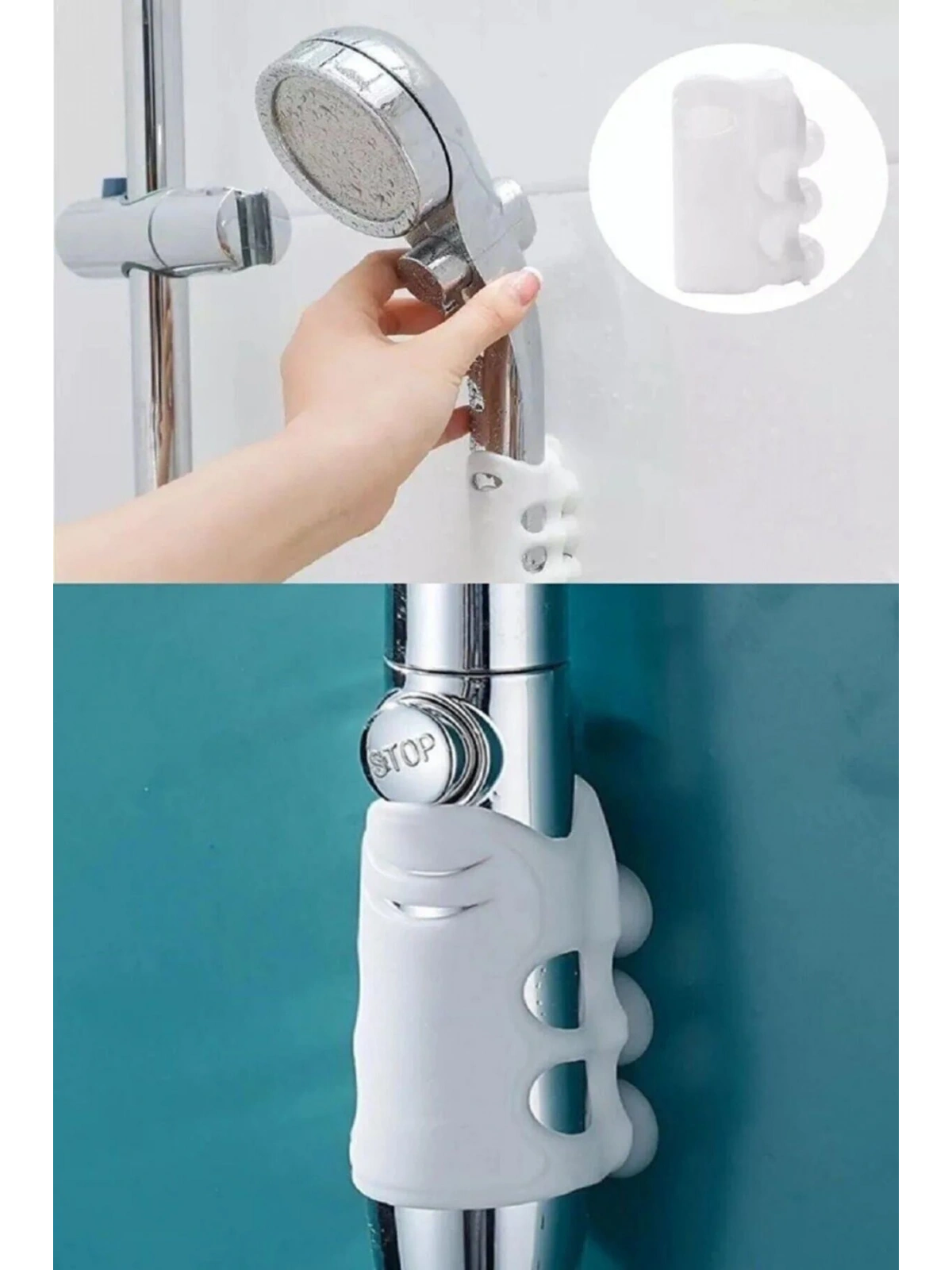 Vantuzlu Duş Başlığı Tutacağı Silikon Vantuzlu Banyo Başlığı Askı Tutucu Kanca Vakumlu Tutucu Aparat