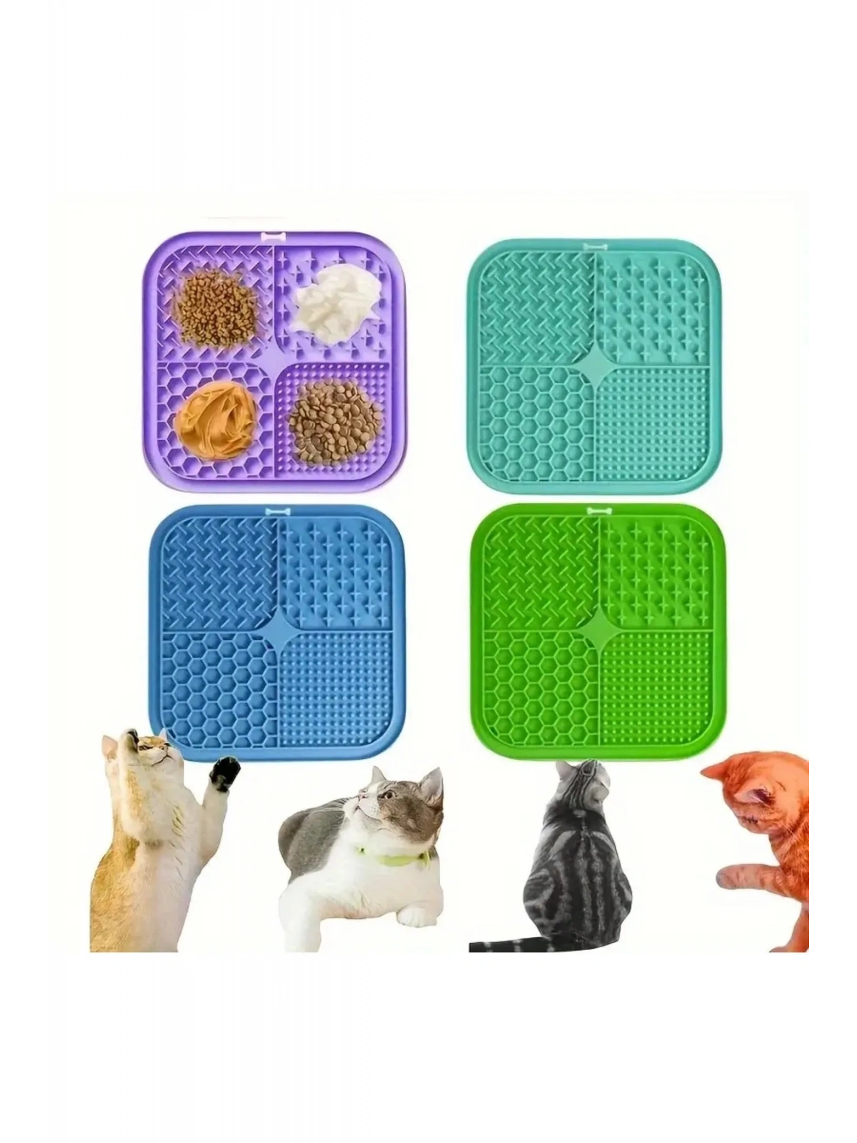 Köpek ve Kedi İçin Yavaş Yeme Katı Gıda ve SIVI Yeme Kabı ve Yalama Matı 1 ADET 20x20