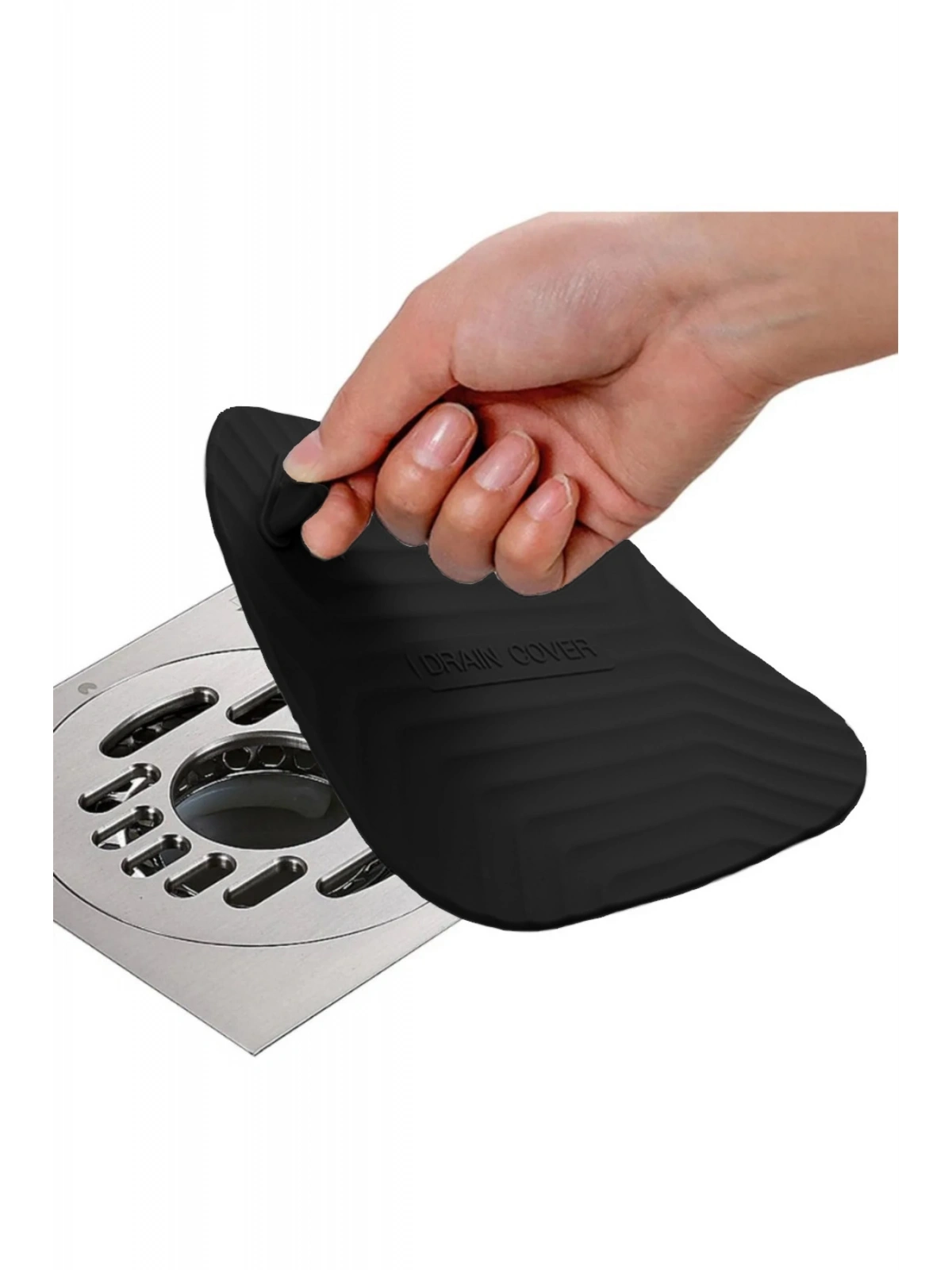 Siyah Renk Kare Kötü Koku Önleyici Silikon Mat Banyo Mutfak Lavabo Balkon Gider Tıpası Kapağı