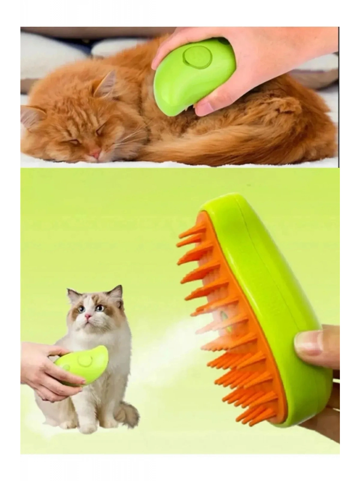 Buharlı Kedi & Köpek Yıkama Fırçası Tarağı Yumuşak Silikon