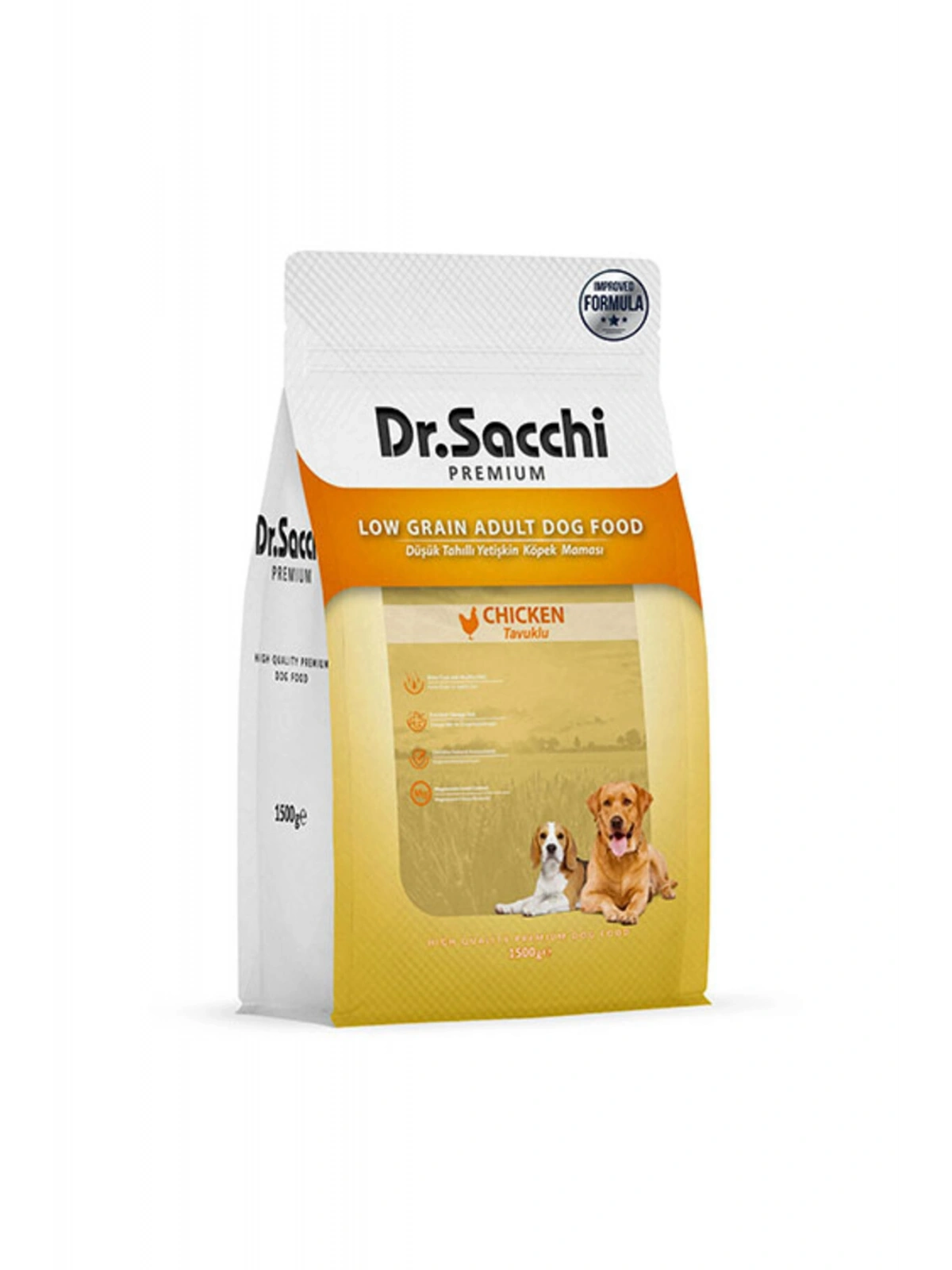 Dr.Sacchi Premium Tavuklu Düşük Tahıllı Yetişkin Köpek Maması 1,5 Kg