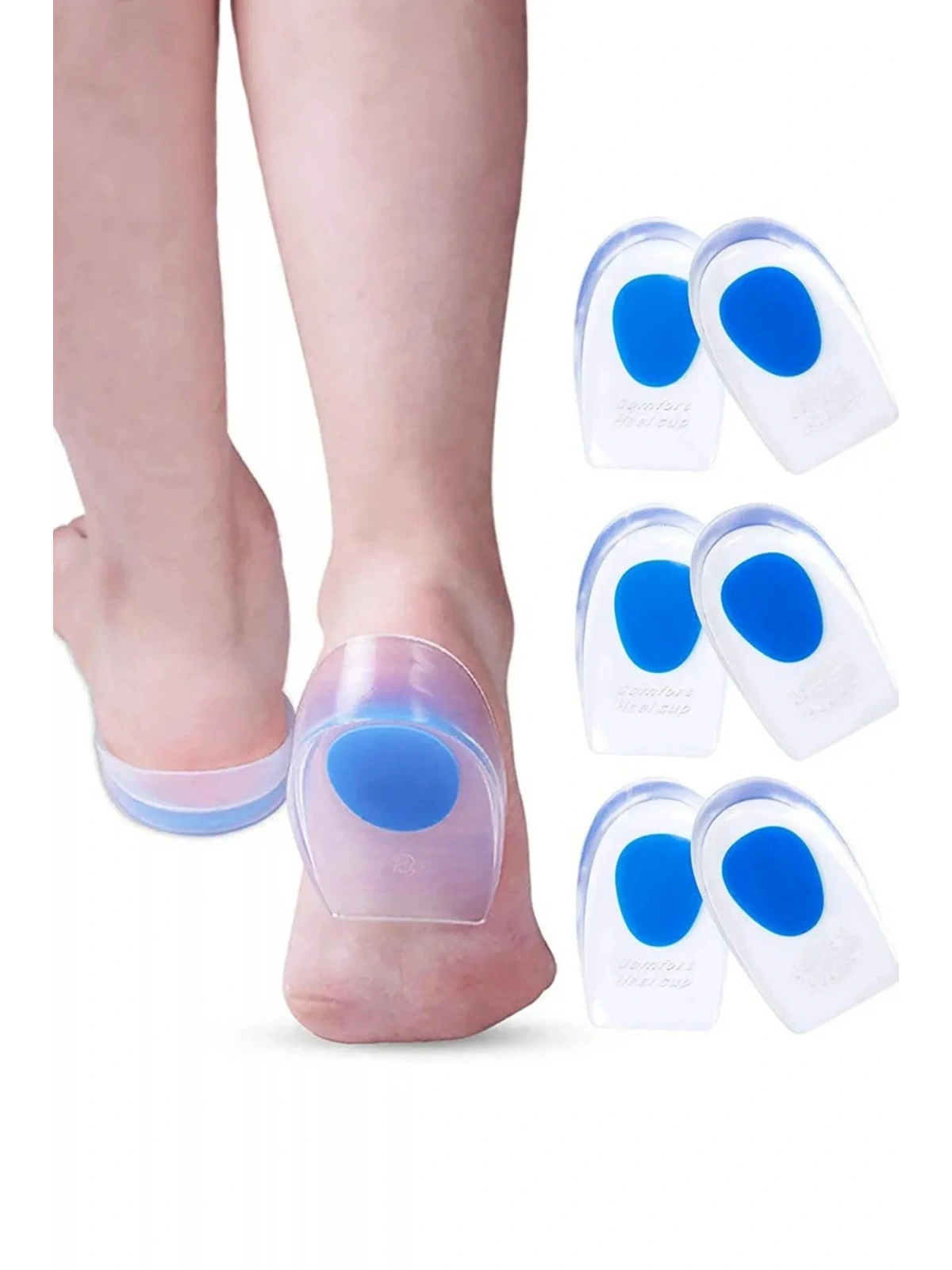 Ortapedik Jel Topukluk Gizli Topuk Ayakkabı Yastığı Boy Uzatıcı Topuk Dikeni Kadın Erkek 1 Çift