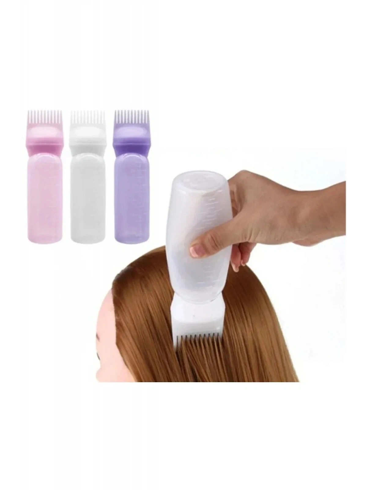 Taraklı Saç Boyama ve Bakım Yağı Uygulama Şişesi 1 ADET