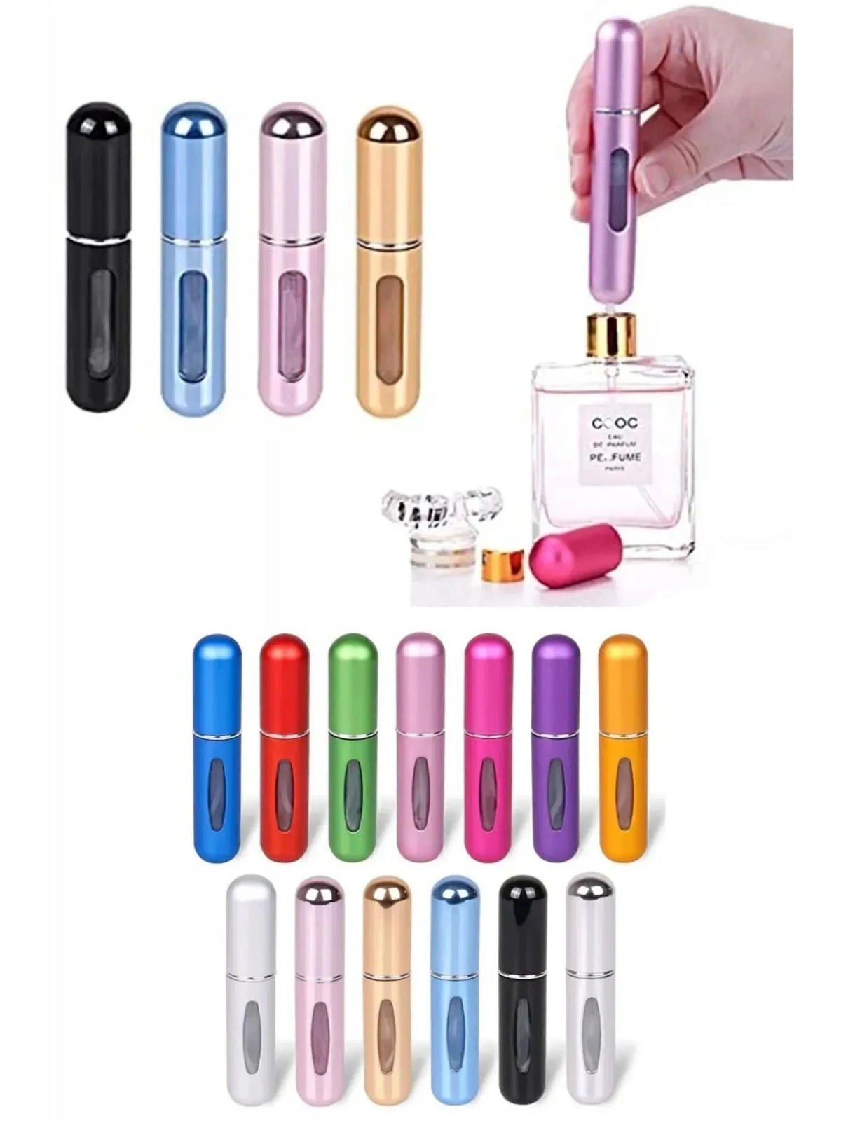 Parfüm Şişesi Çanta Içi Mini Doldurulabilir Seyahat Cep Yedek Parfüm Şişesi 5 ml 1 Adet