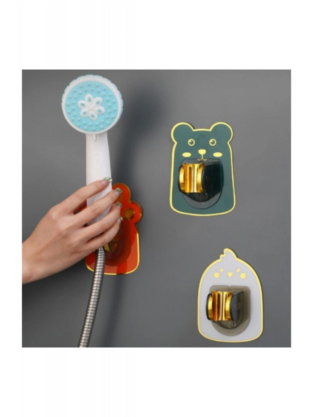 Yapışkanlı Hayvan Figürlü Hareketli Duş Başlığı Tutucu 1 Adet