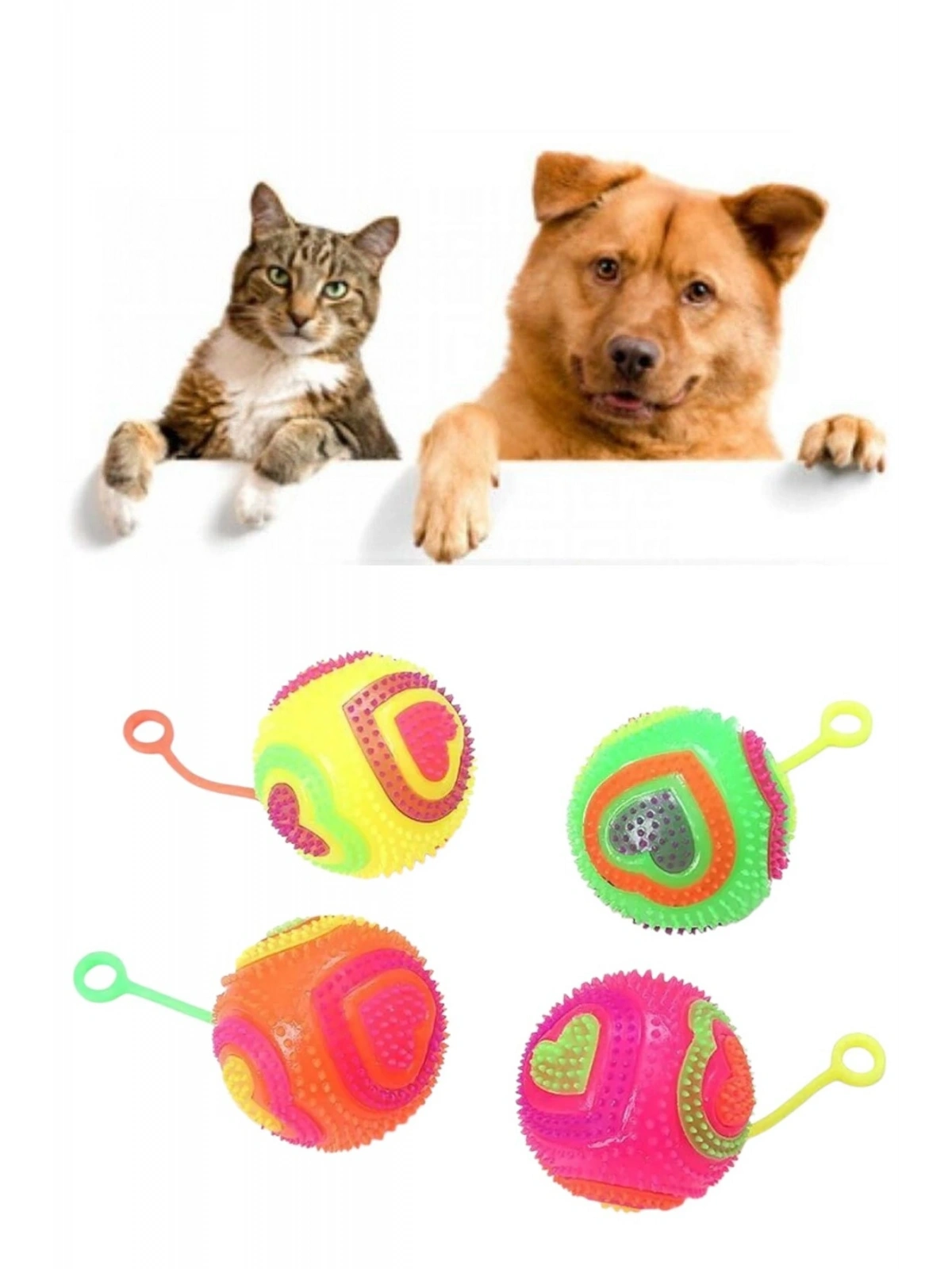 Kalpli Model Işıklı Oyun Topu 6,5 cm Kedi Köpek Oyun Topu 1 ADET