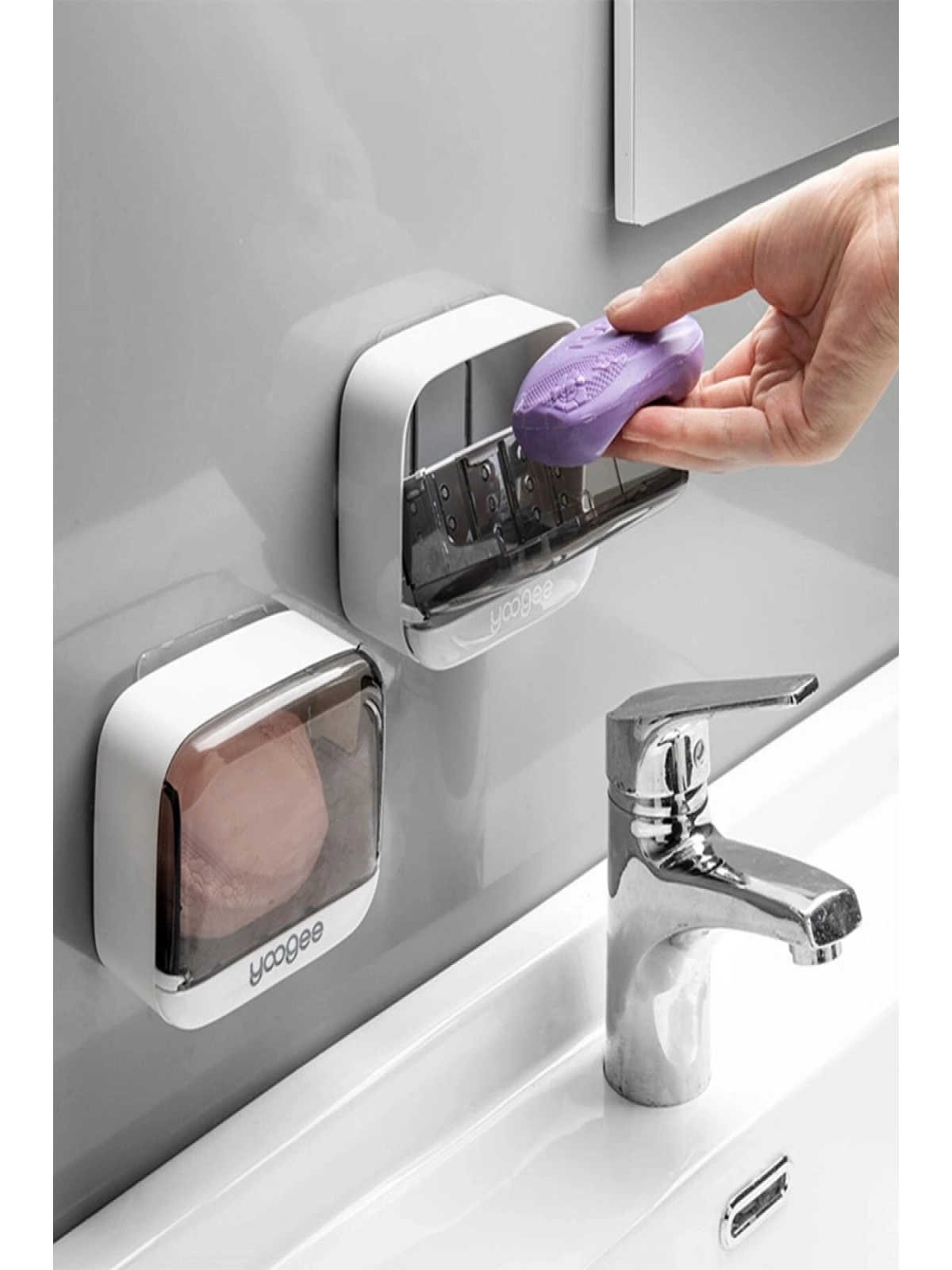 Yapışkanlı Açılır Kapaklı Sabunluk Sabun Kutusu Sabun Drenaj Kabı 1 ADET