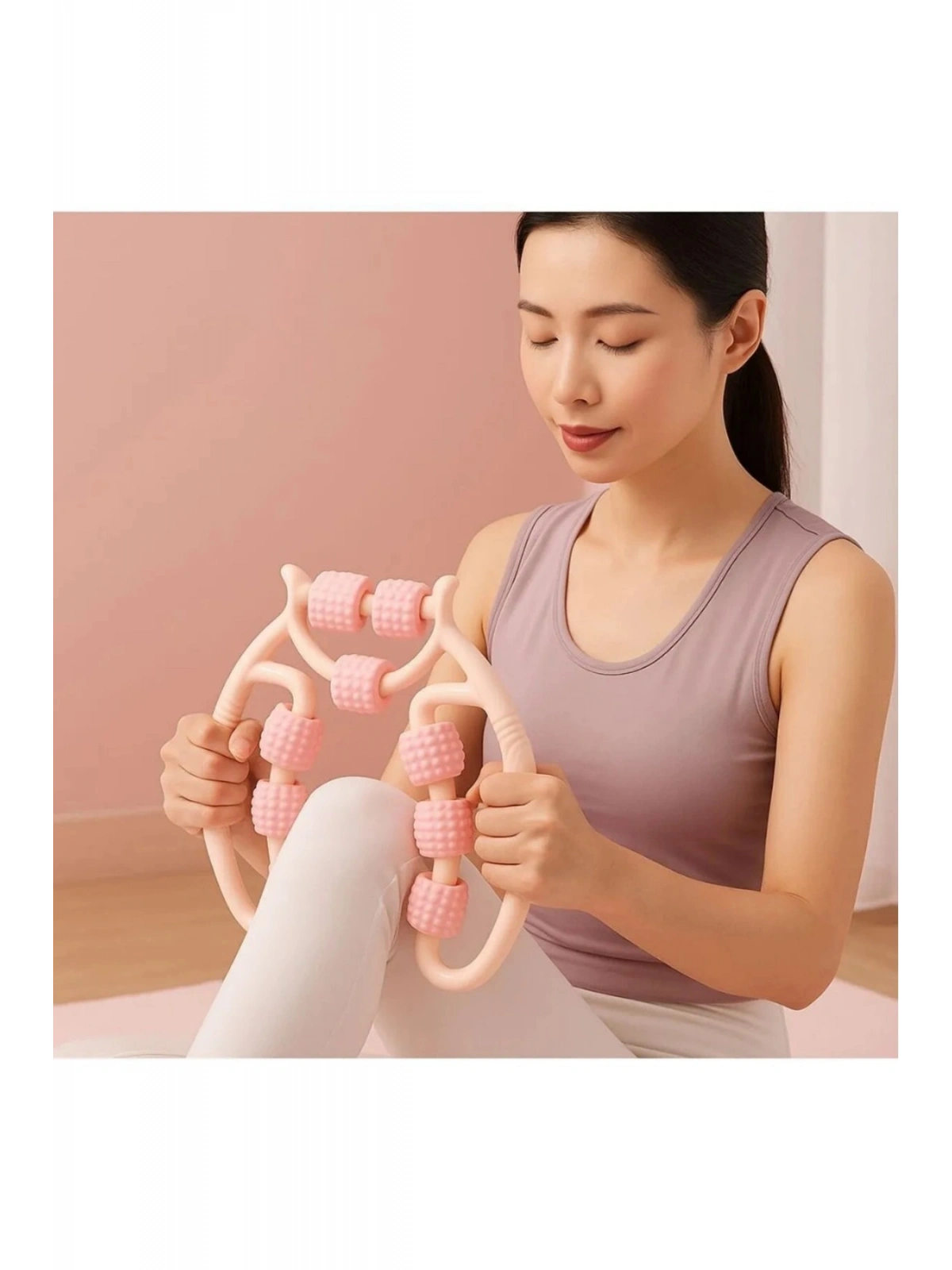 Kas Gevşetici Masaj Aleti 9 Tekerlekli Ayarlanabilir Lenf Drenaj Rulosu Bacak Kol Selülit