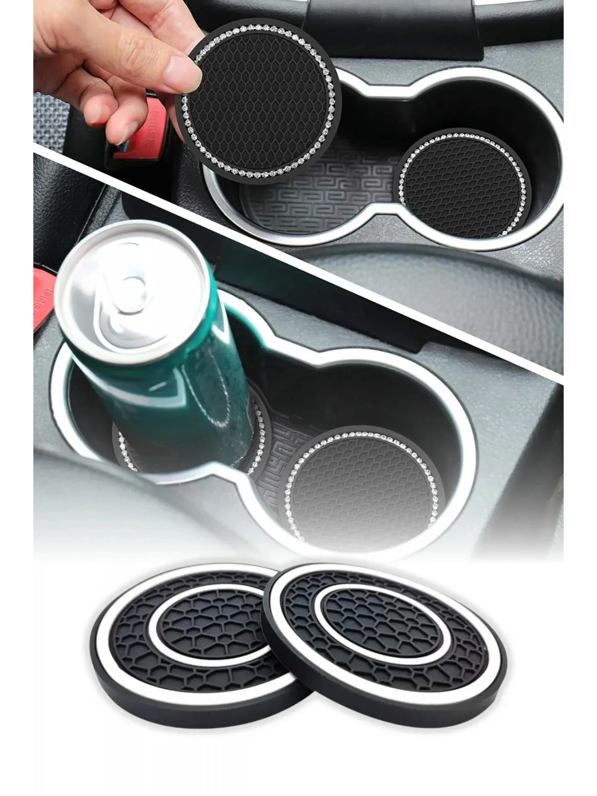 Araç İçi Bardak Telefon Para Malzeme Tutucu Kaymaz Matları 2 ADET