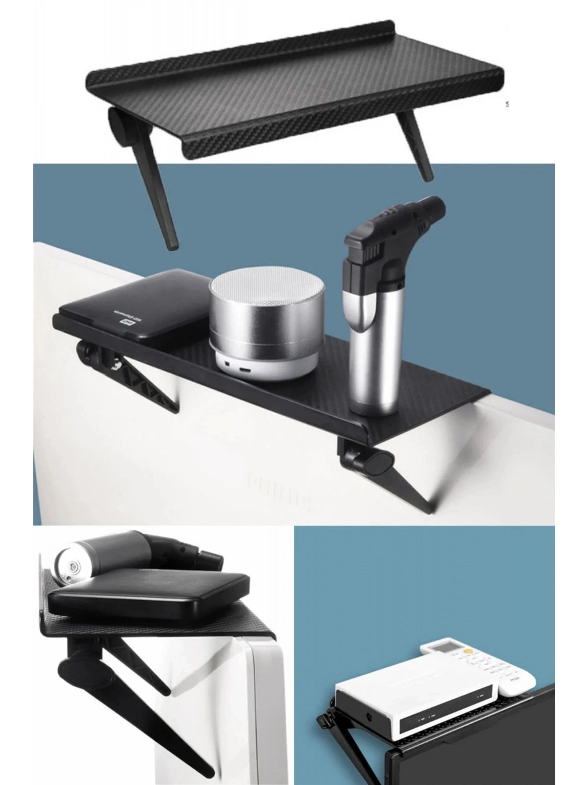 30x12 Cm Katlanabilir Katlanabilir Televizyon TV Standı Ayarlanabilir Ekran Üstü Raf Portatif Eşya