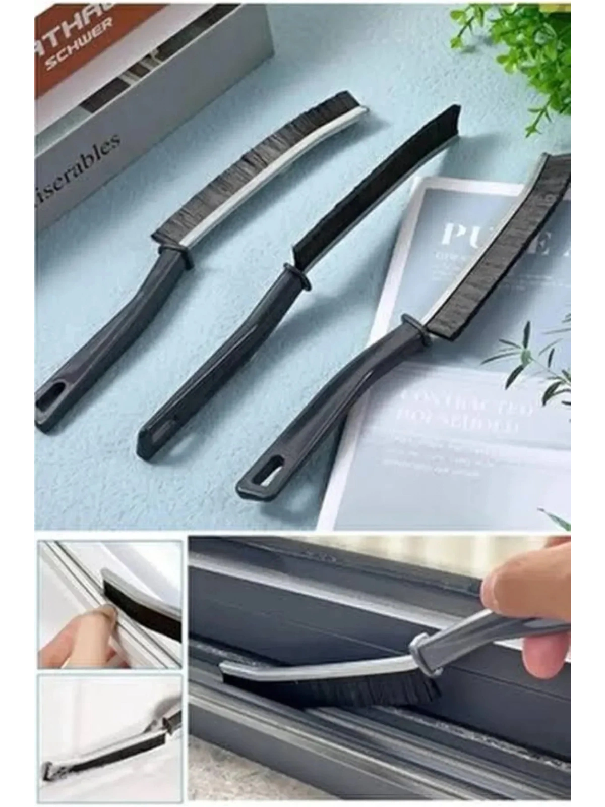 3 Adet Çok Amaçlı Multi İnce Temizlik Fırçası Derz Arası Banyo Mutfak Lavabo Detay Temizleme Fırçası