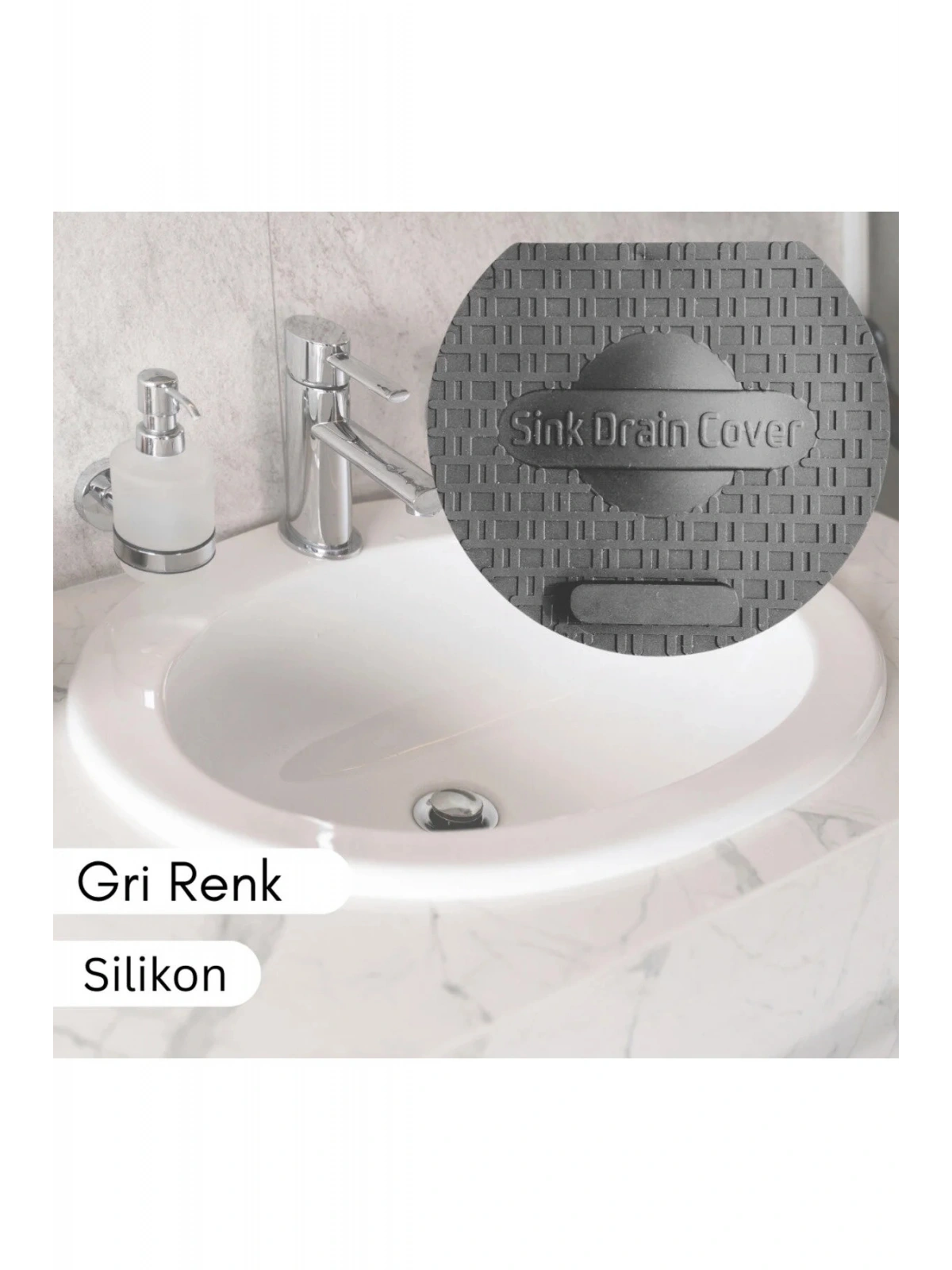 Lavabo Kötü Koku Giderici Önleyici Silikon Mat Sızdırmaz Lavabo Tıkacı Lavabo Tıpası Evye Kapağı GRİ