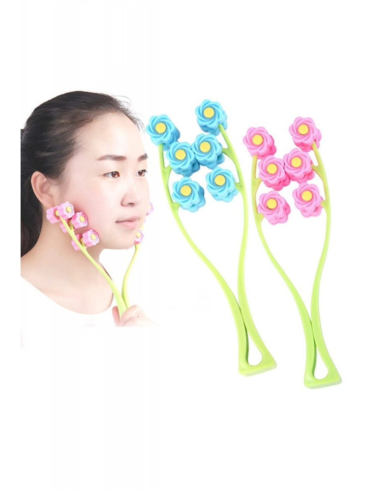 Yüz Masajı Boyun ve Yanak Kaldırma Aleti Manuel Kırışıklık Karşıtı Cilt Bakımı Masaj Aracı MAVİ