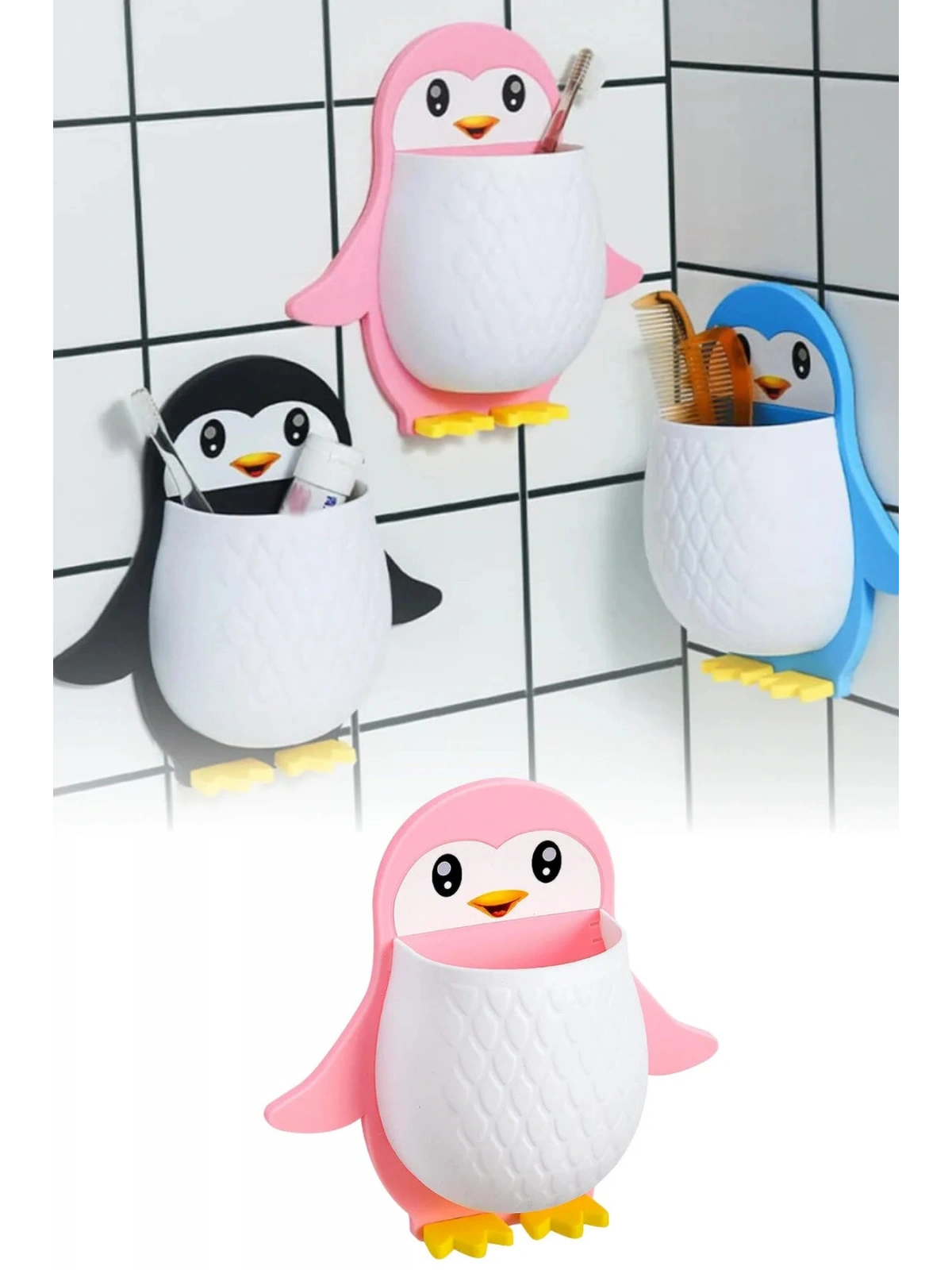 Penguen Şeklinde Organizer Sevimli Tasarımıyla Çok Amaçlı Düzenleyici Kalemlik ve Masa Üstü Organize