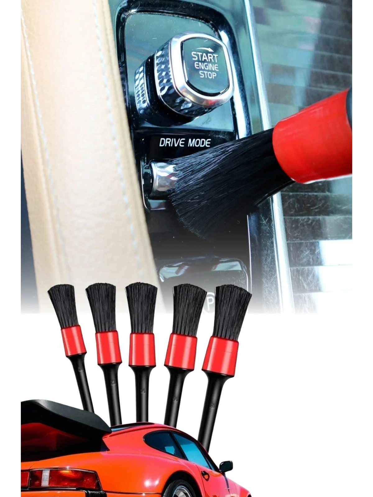 5 Adet Detay Araç Içi Oto Temizleme Fırçası Seti