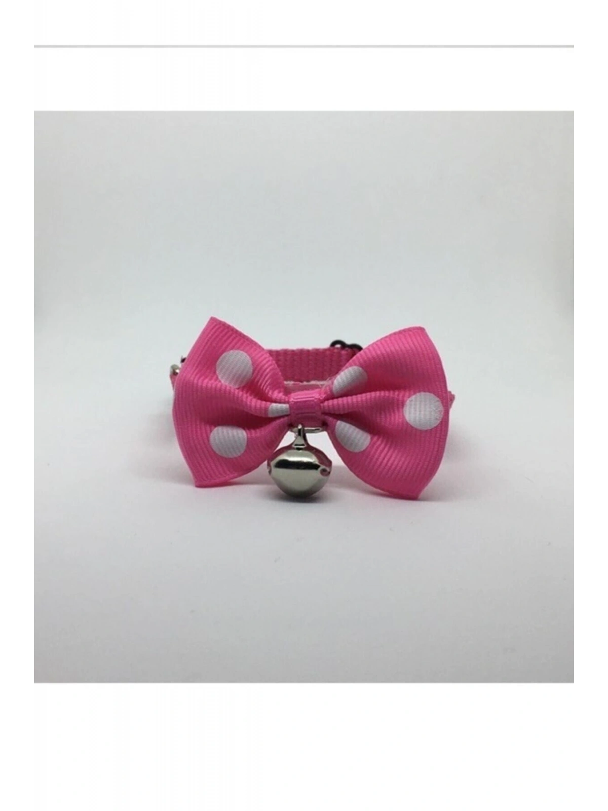 Papyonlu Kedi Boyun Tasması Pembe Puantiyeli No:79