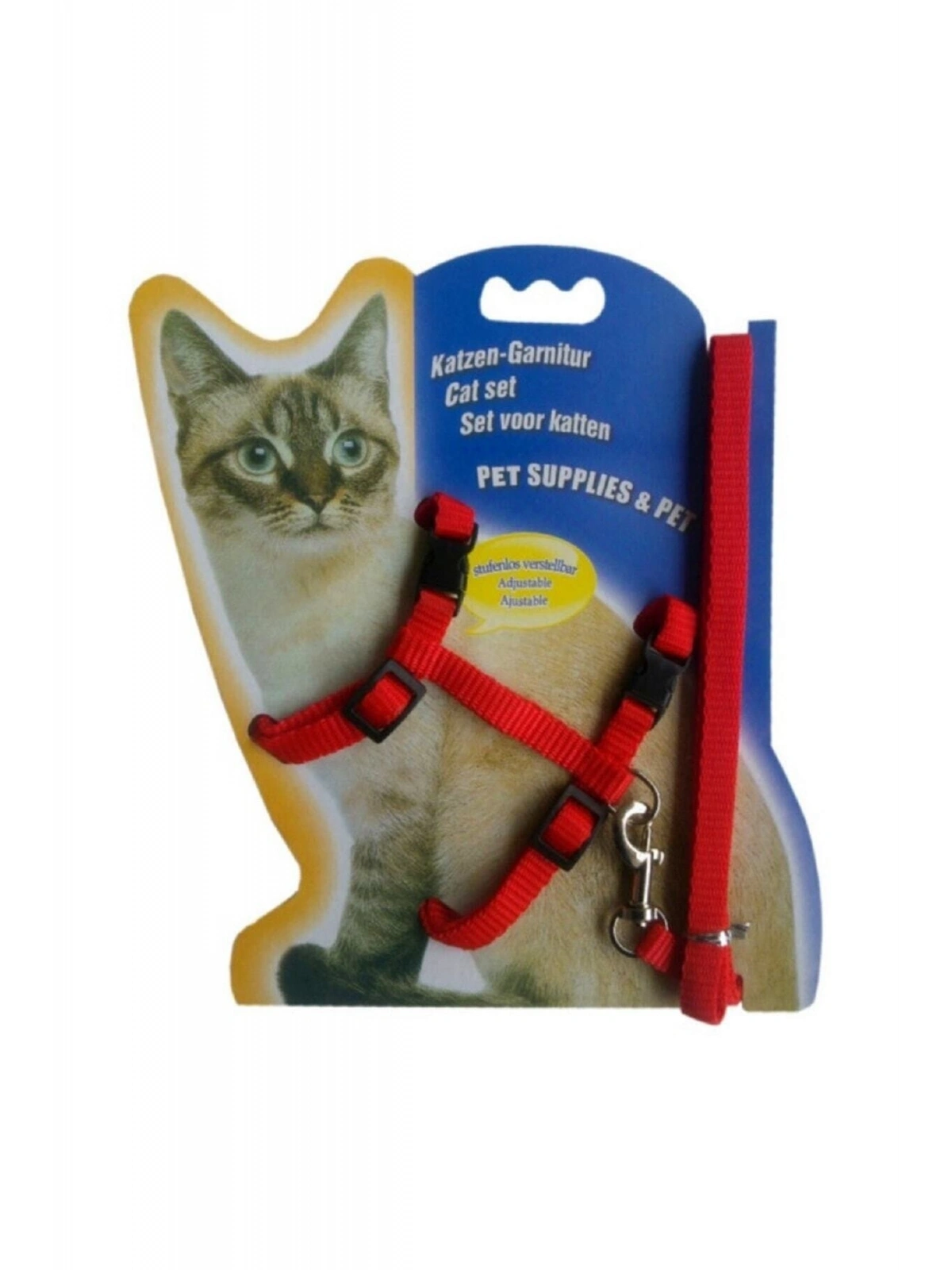Kedi Boyun Tasması Ve Gezdirme Seti No: 118 Kırmızı