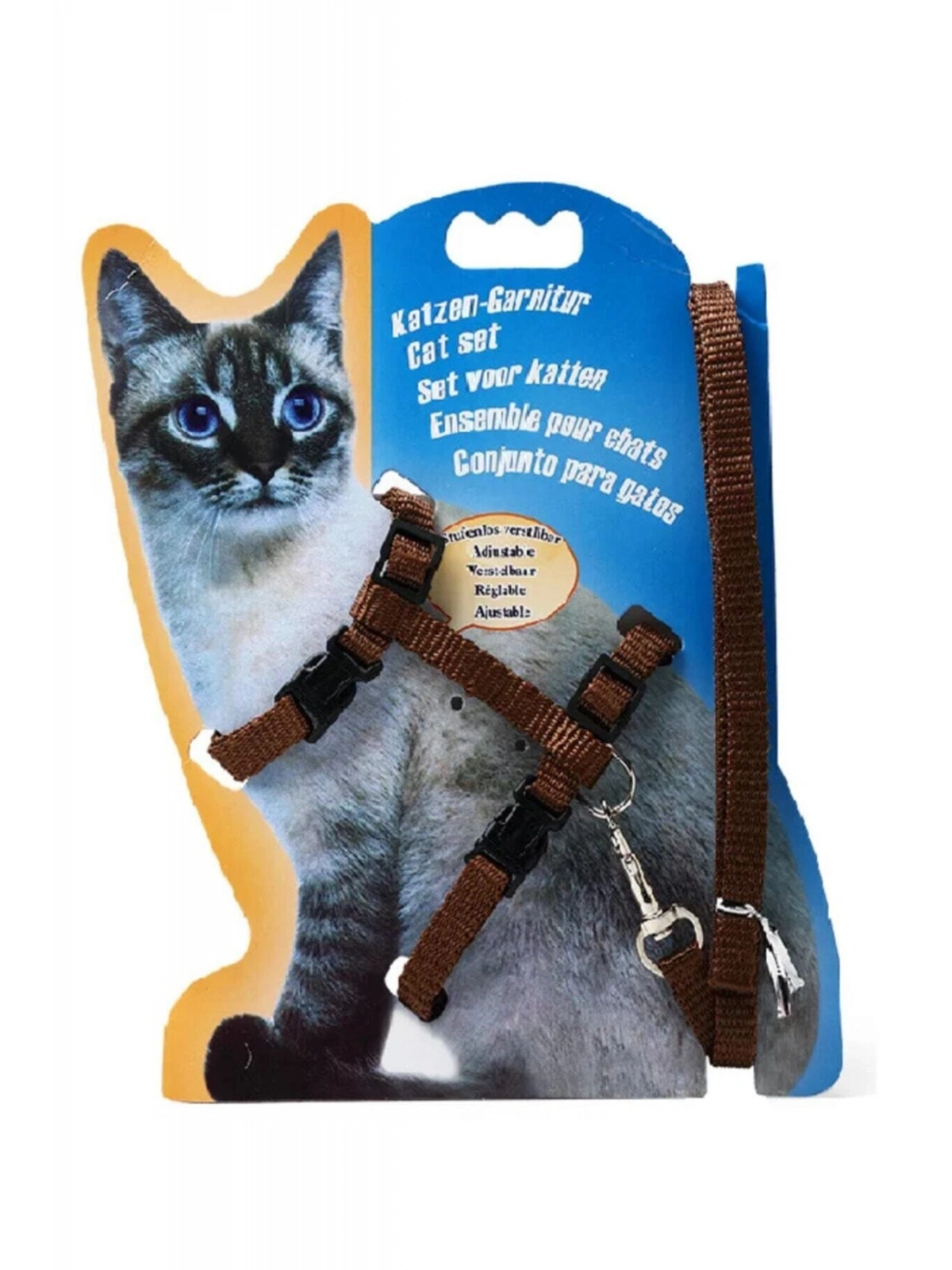 Kedi Göğüs Tasması Ve Gezdirme Seti No:115 Kahve