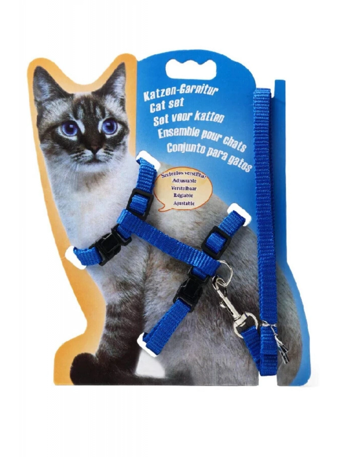 Kedi Göğüs Tasması Ve Gezdirme Seti No:114 Mavi