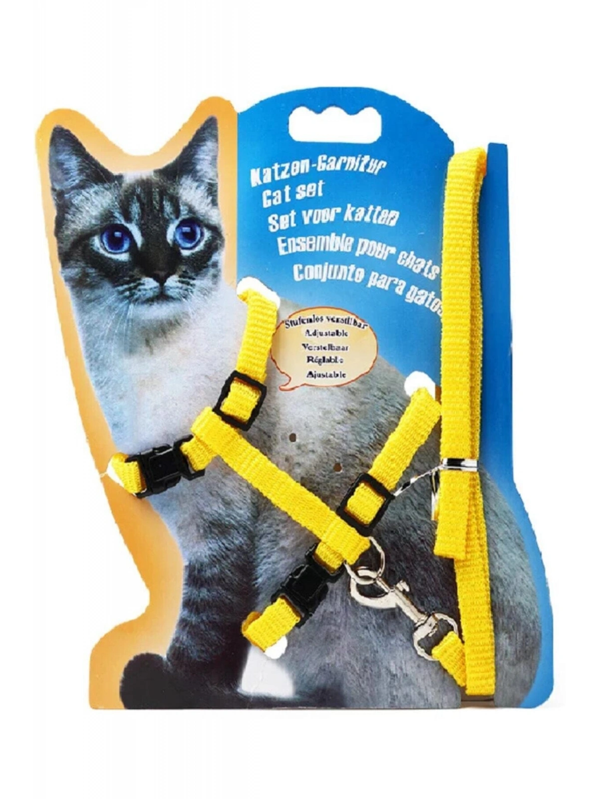 Kedi Göğüs Tasması Ve Gezdirme Seti No:116 Sarı